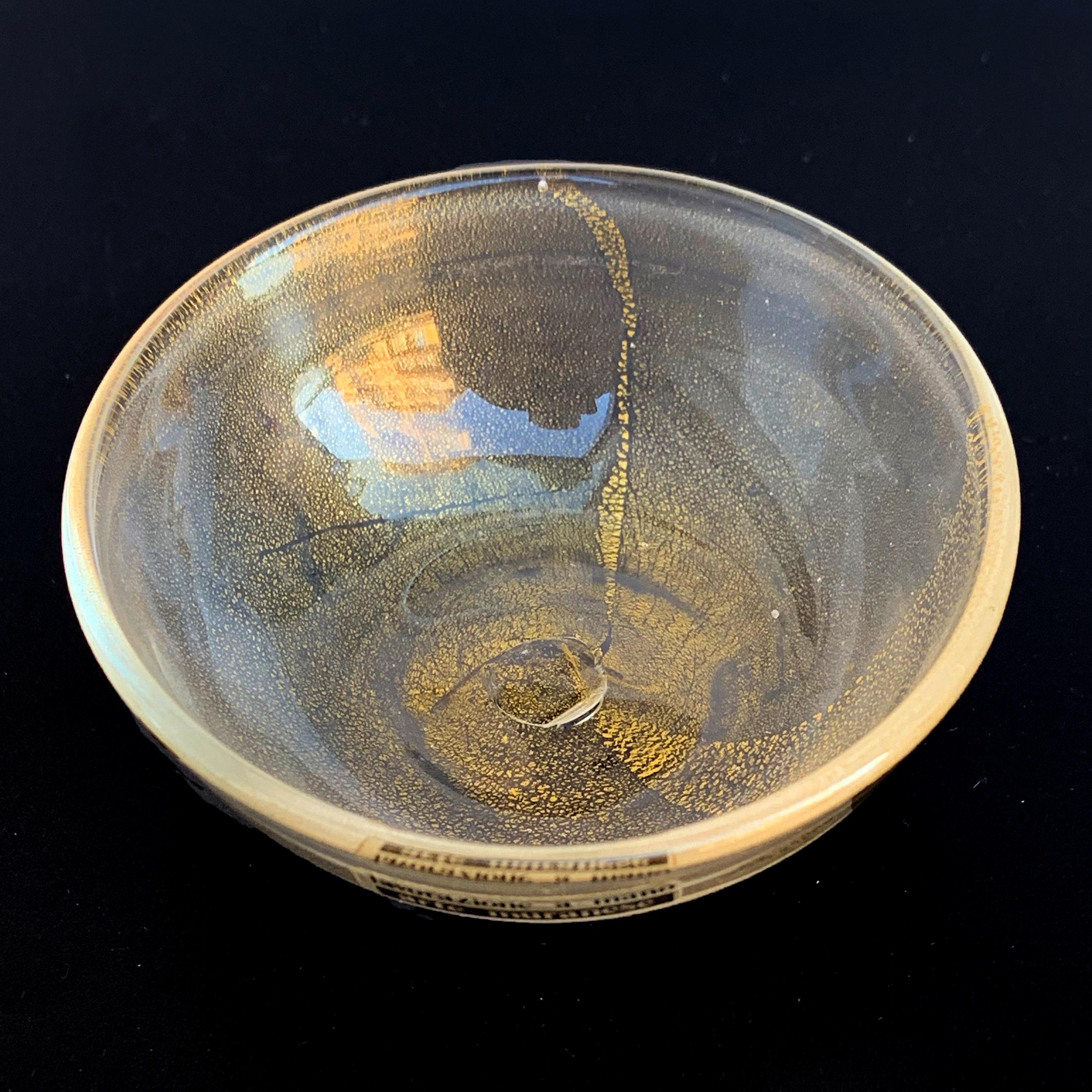 Verre Deux petits bols en verre de Murano avec or d'Arte Muranese, verre de collection en vente