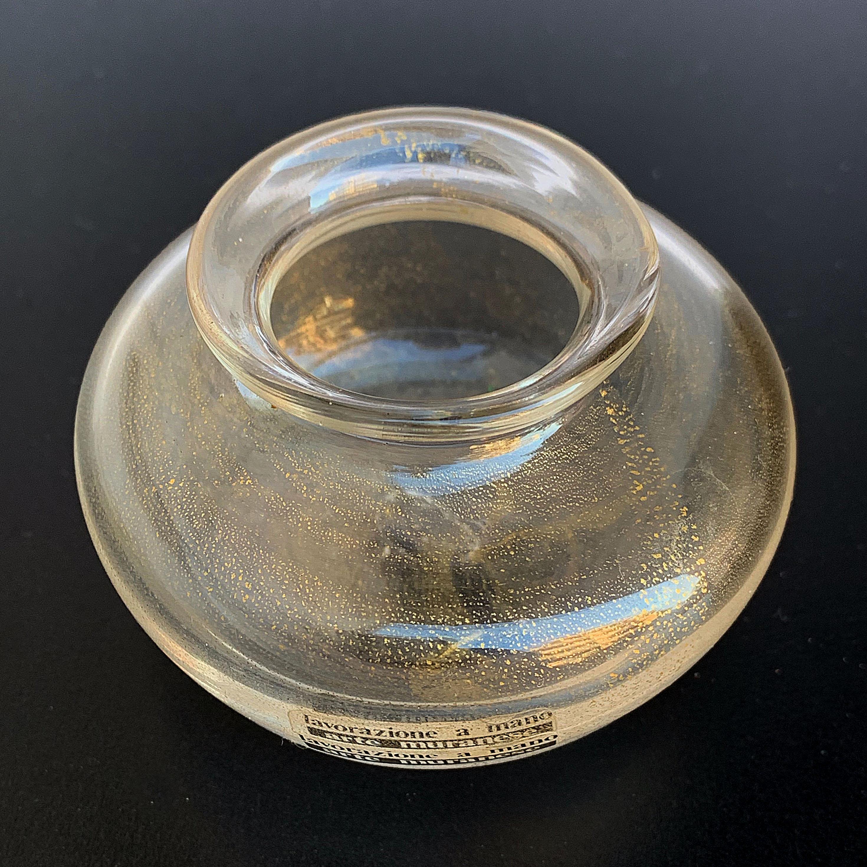 Dos Cuencos Pequeños en Cristal de Murano con Oro de Arte Muranese, Cristal Coleccionable en venta 1