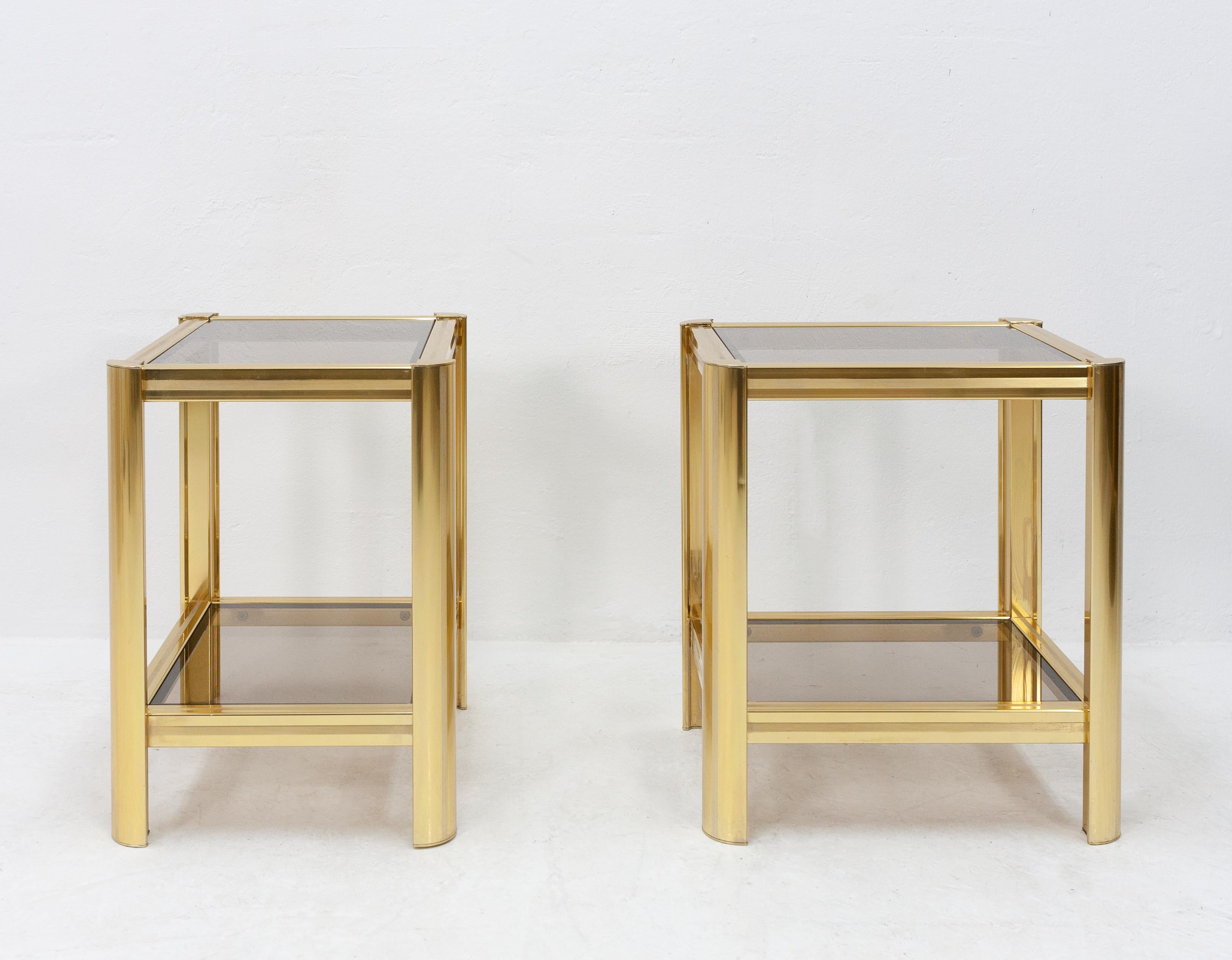 Two Small Brass Side Tables, France, 1970s In Good Condition In Den Haag, NL