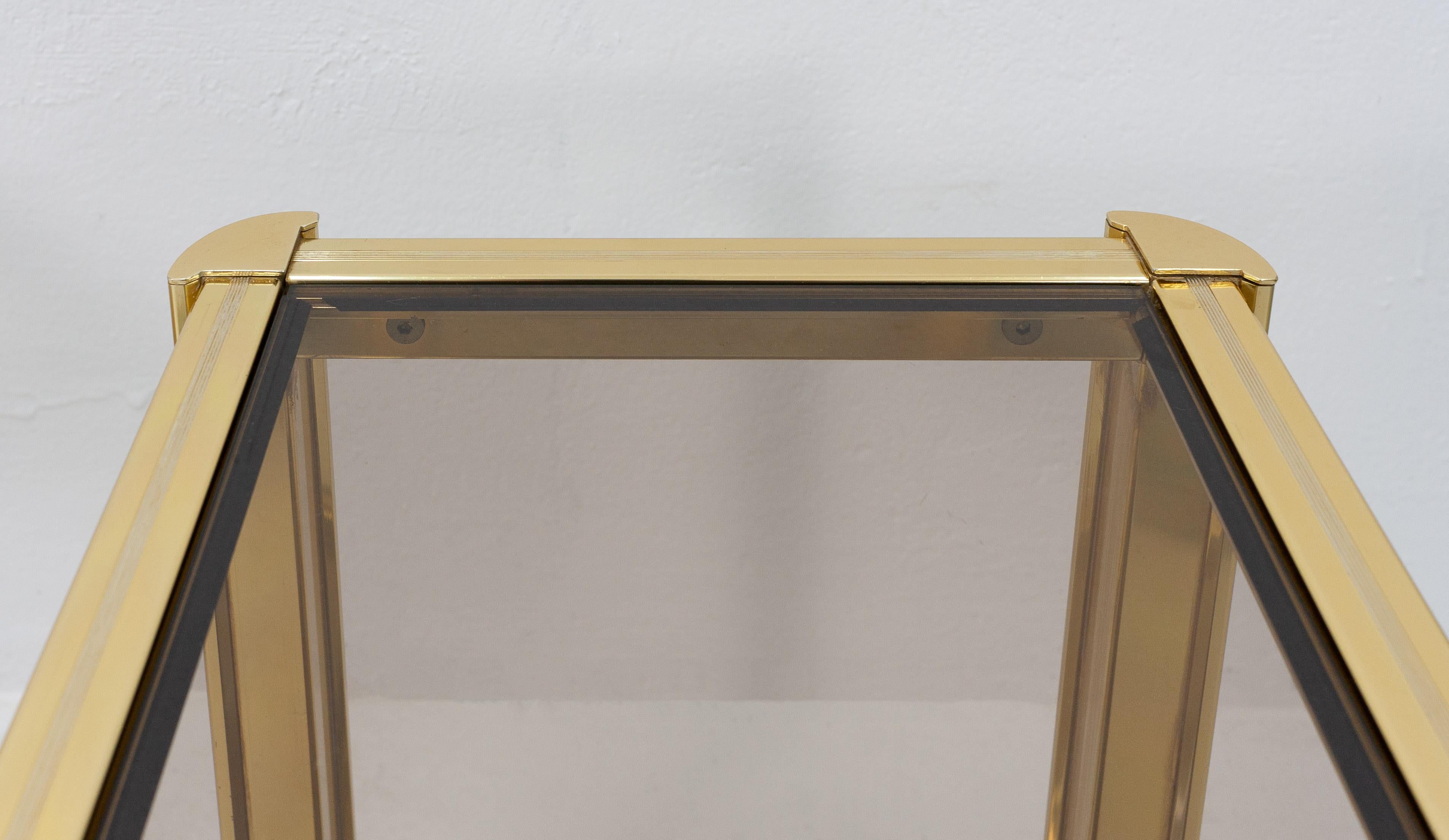 Late 20th Century Two Small Brass Side Tables, France, 1970s