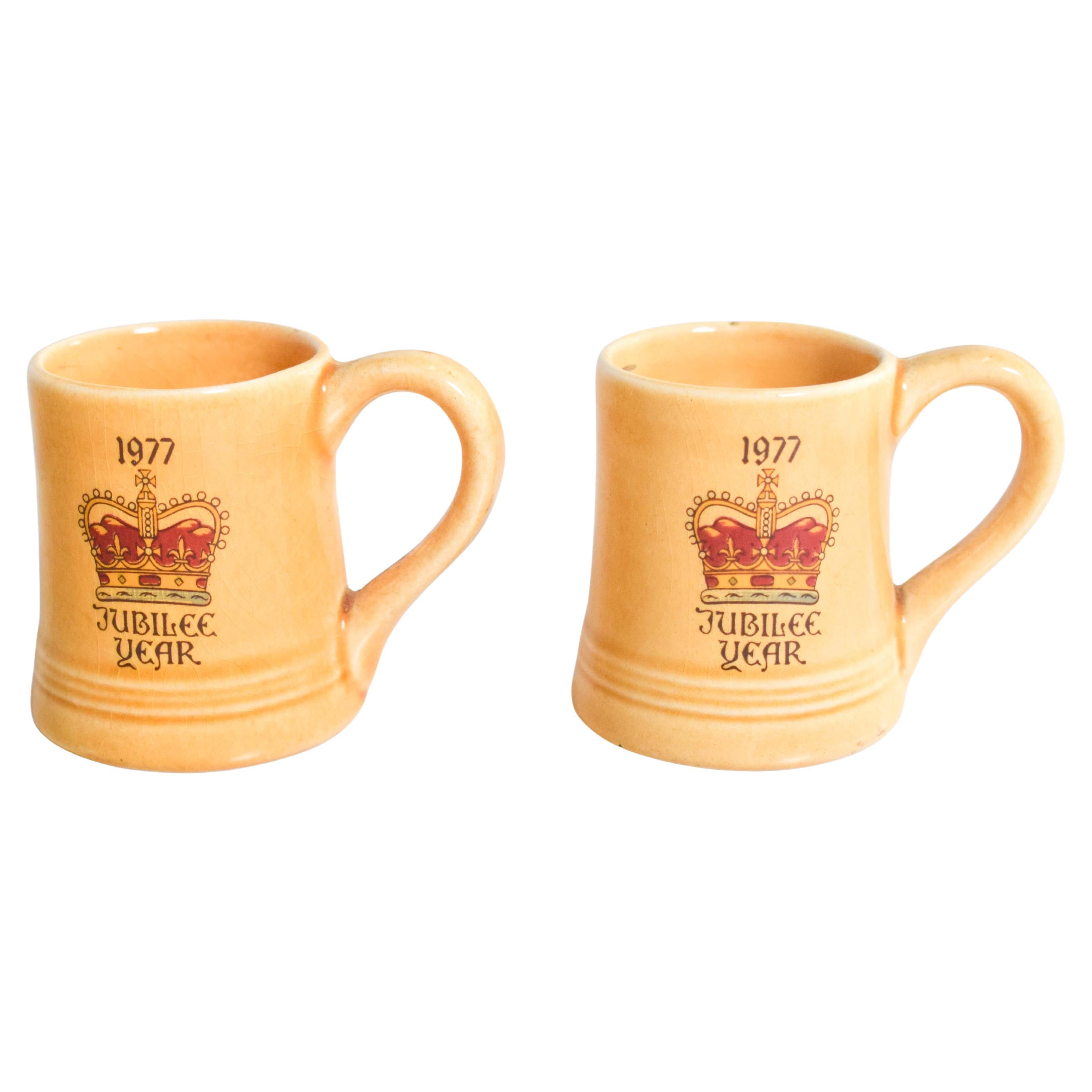 Two Small Commemorating Pottery Mugs