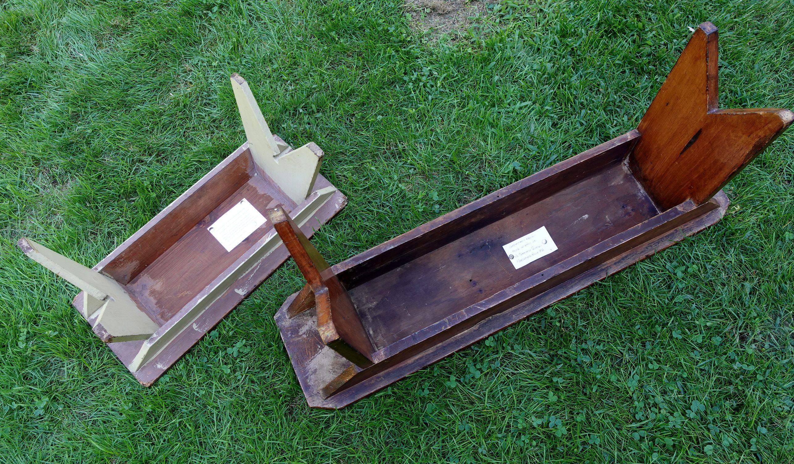 Wood Two Small Country Pine Benches For Sale