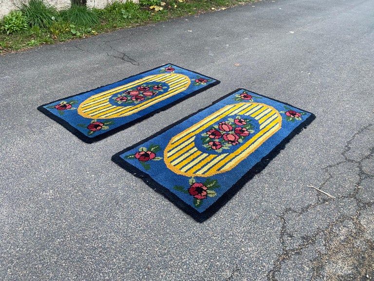 Two Small Hand-Knotted Wool Rugs from the Art Deco Period, circa 1930 ...
