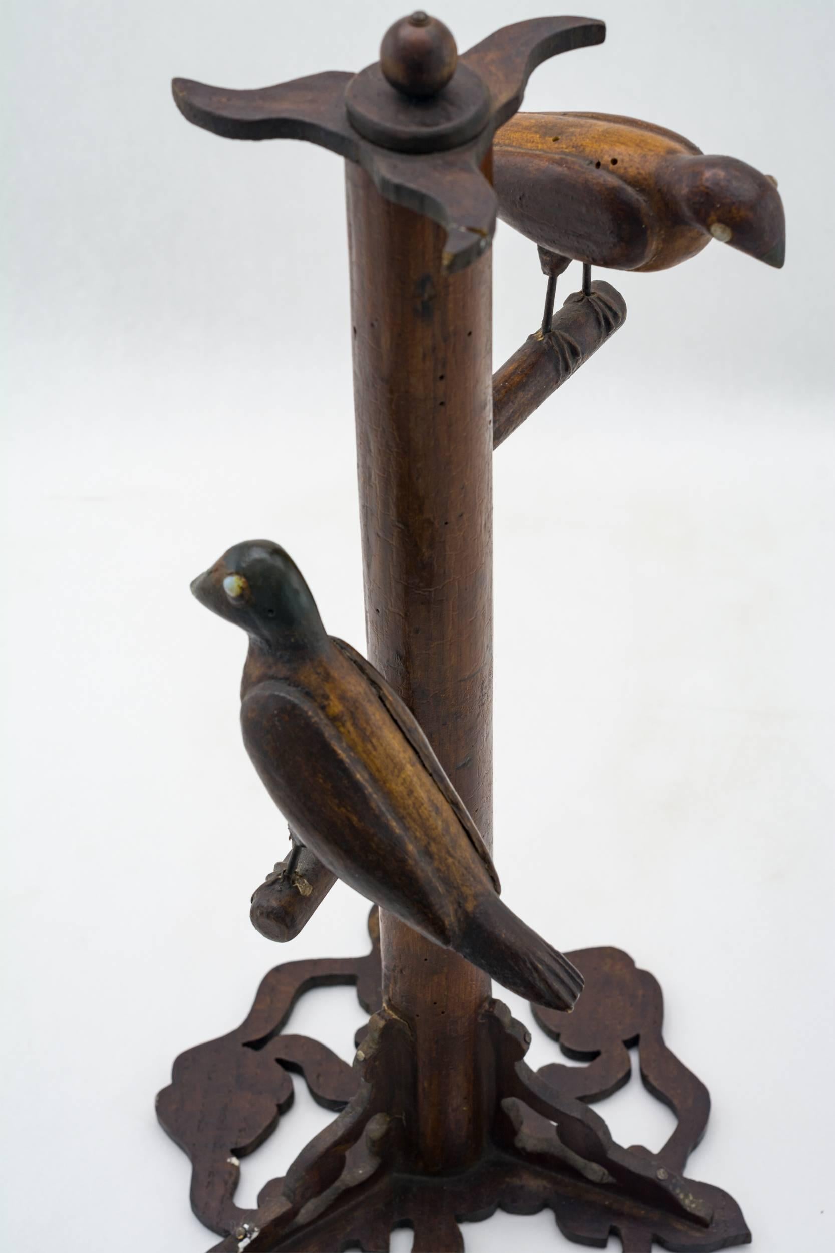 Two Songs on a Decorative Perch In Excellent Condition In Nantucket, MA