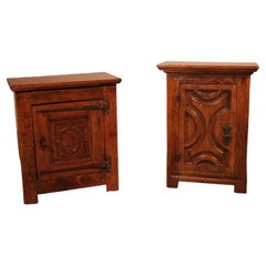 Antique Two Spanish Nightstands In Walnut From The 17th Century