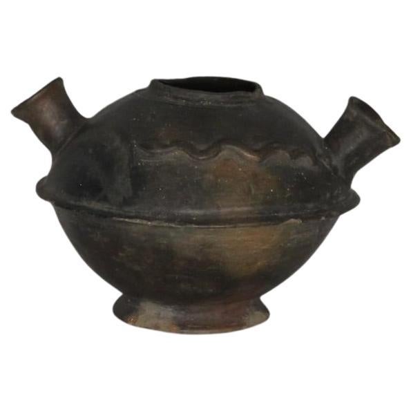 Two-Spouted Terracotta Canari Vessel For Sale