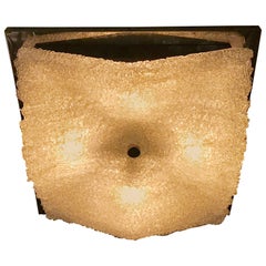 Two Square Sconces / Flush Mounts by Mazzega