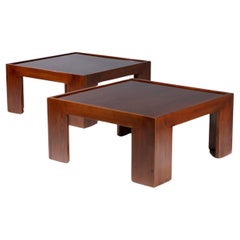 Deux tables basses jumelles carrées de Tobia Scarpa pour Cassina, Italie, 1960