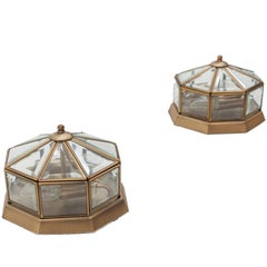 Two Steinhauer Flush Mount Lamps