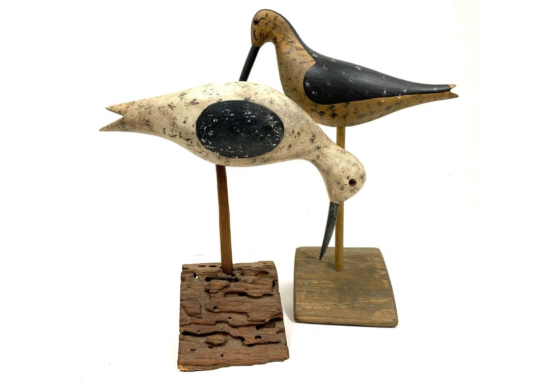 American Two Stevens Carved Shorebirds