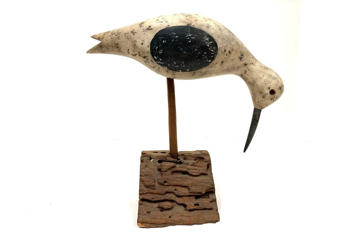 20th Century Two Stevens Carved Shorebirds