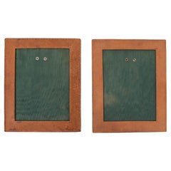Two Stich Leather Photo Frames 1960s France
