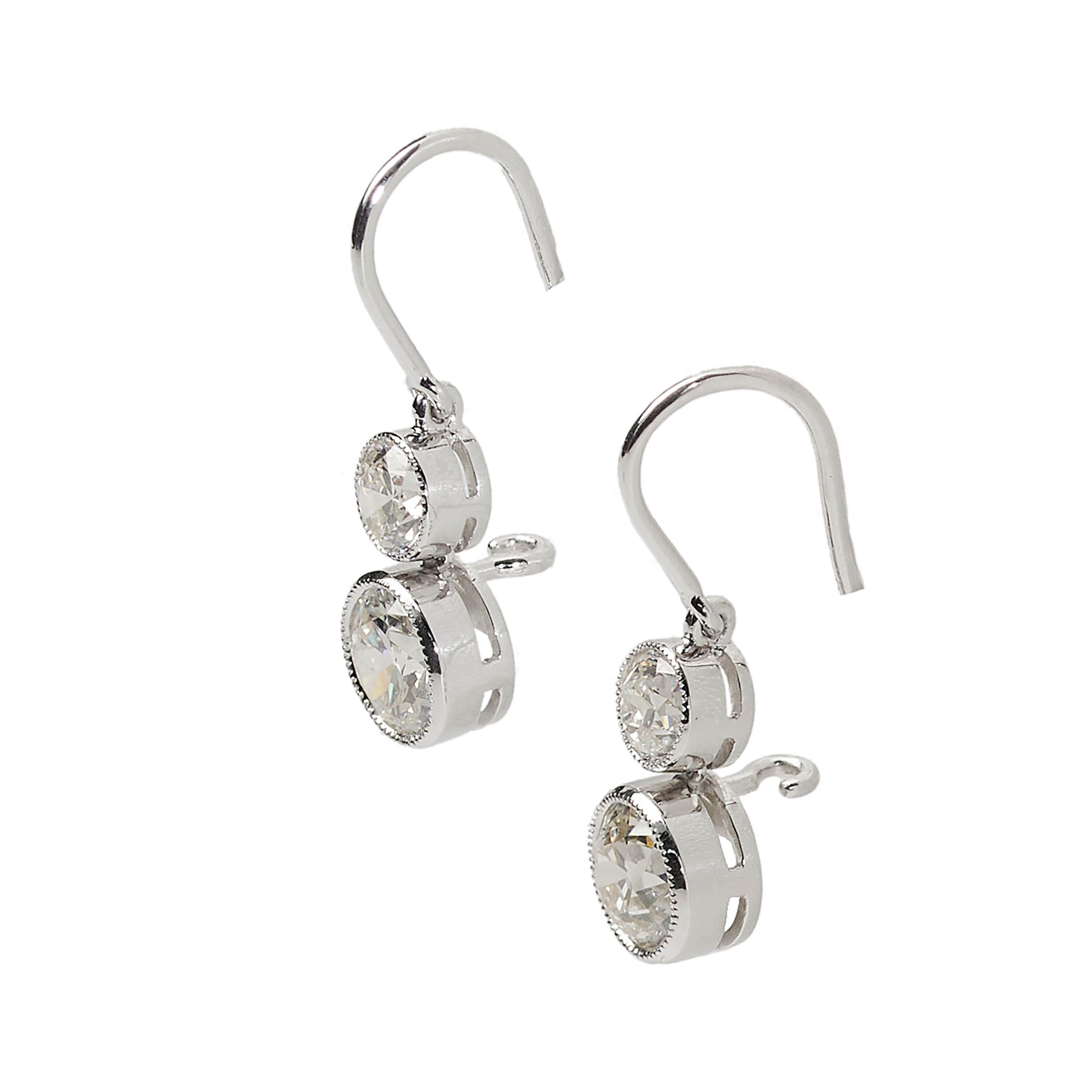double stone earrings