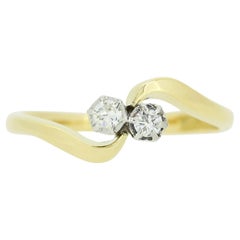 Two Stone Diamond Crossover Ring