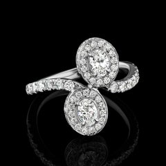 Forever Us Oval Diamond Ring in 18 Karat White Gold