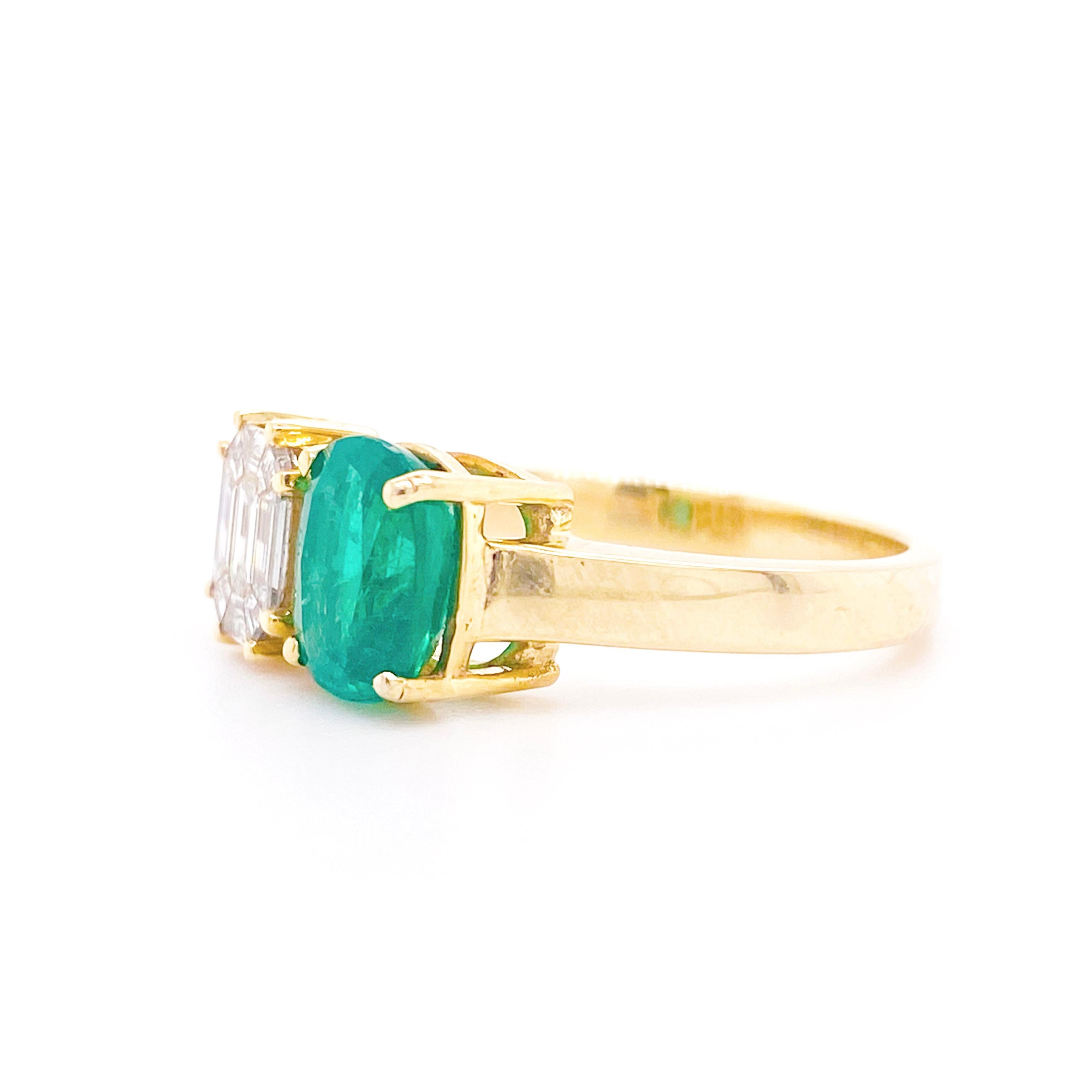 emerald two stone ring