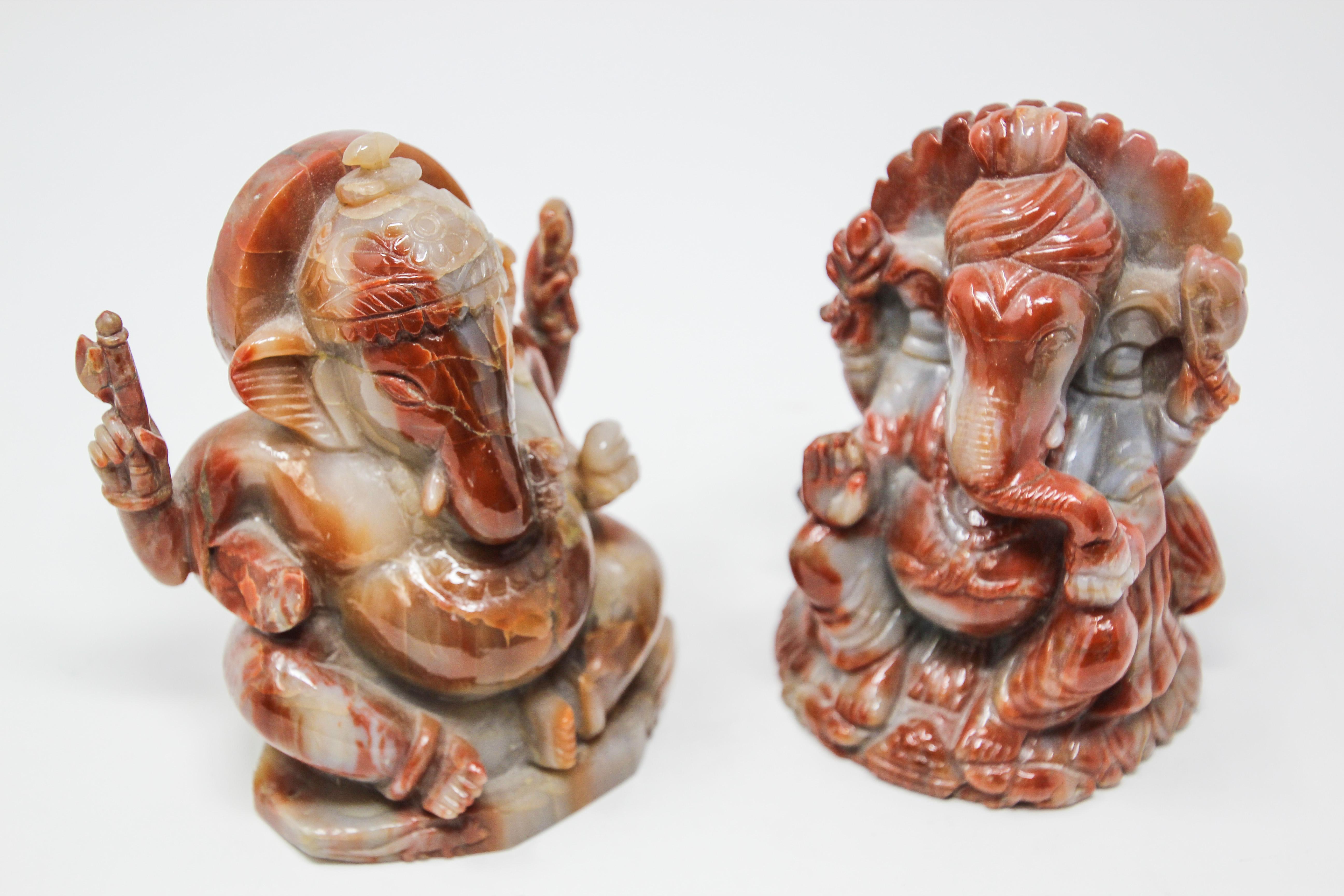 Folk Art Two Stones Ganesh Hindu Diety Statues For Sale