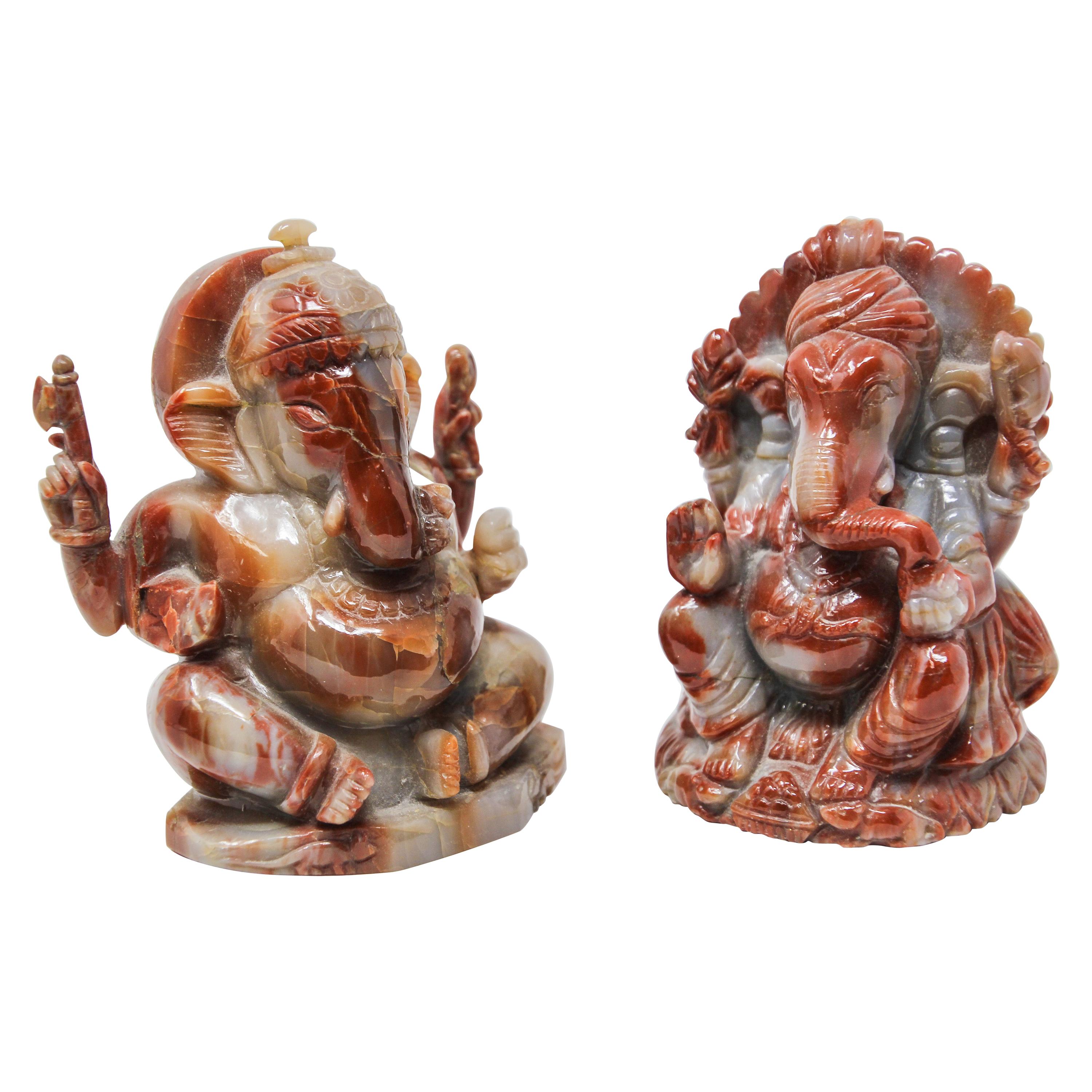 Two Stones Ganesh Hindu Diety Statues