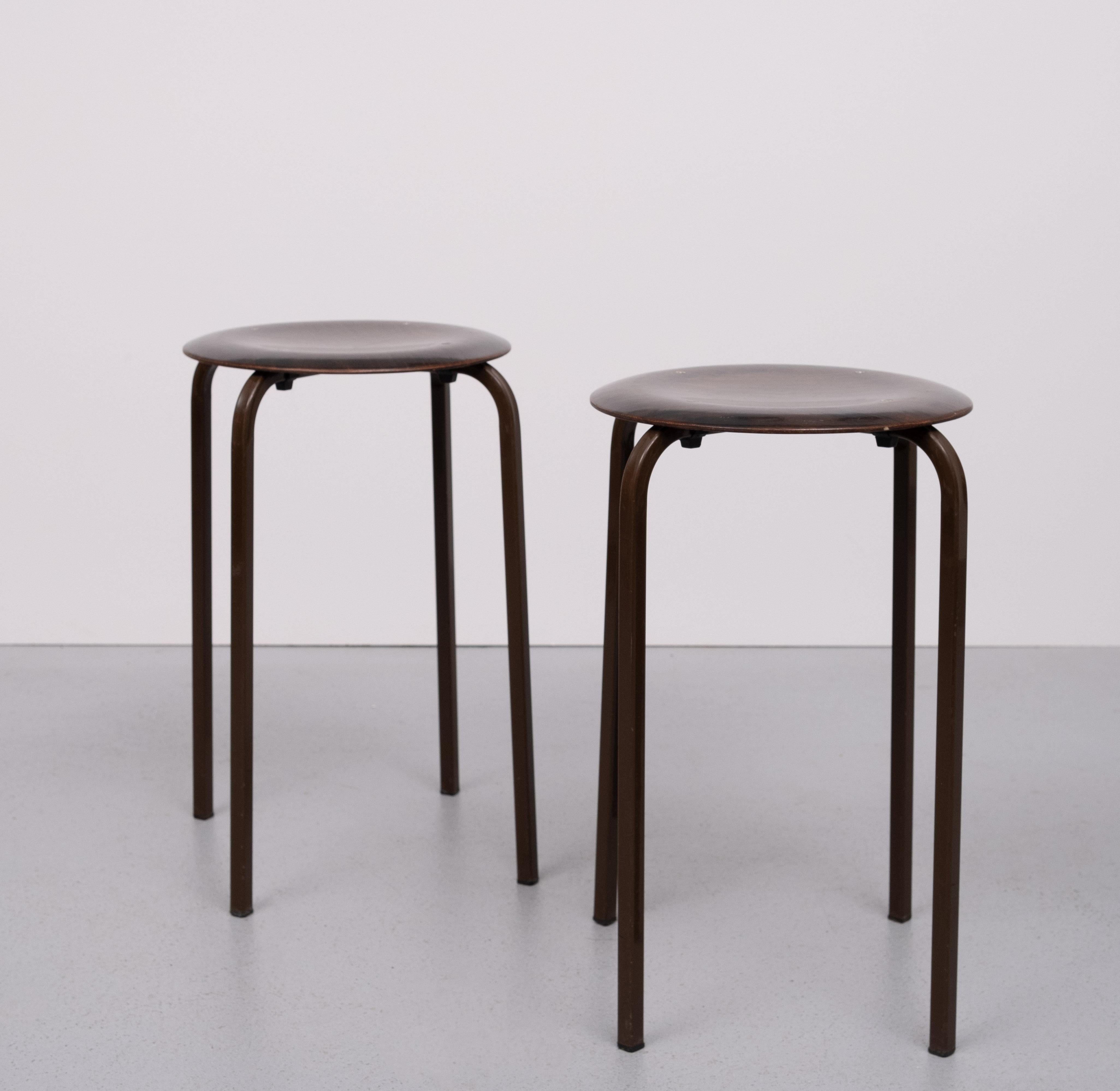 Metal Two Stools by Obo Eromes  1960s Holland  For Sale