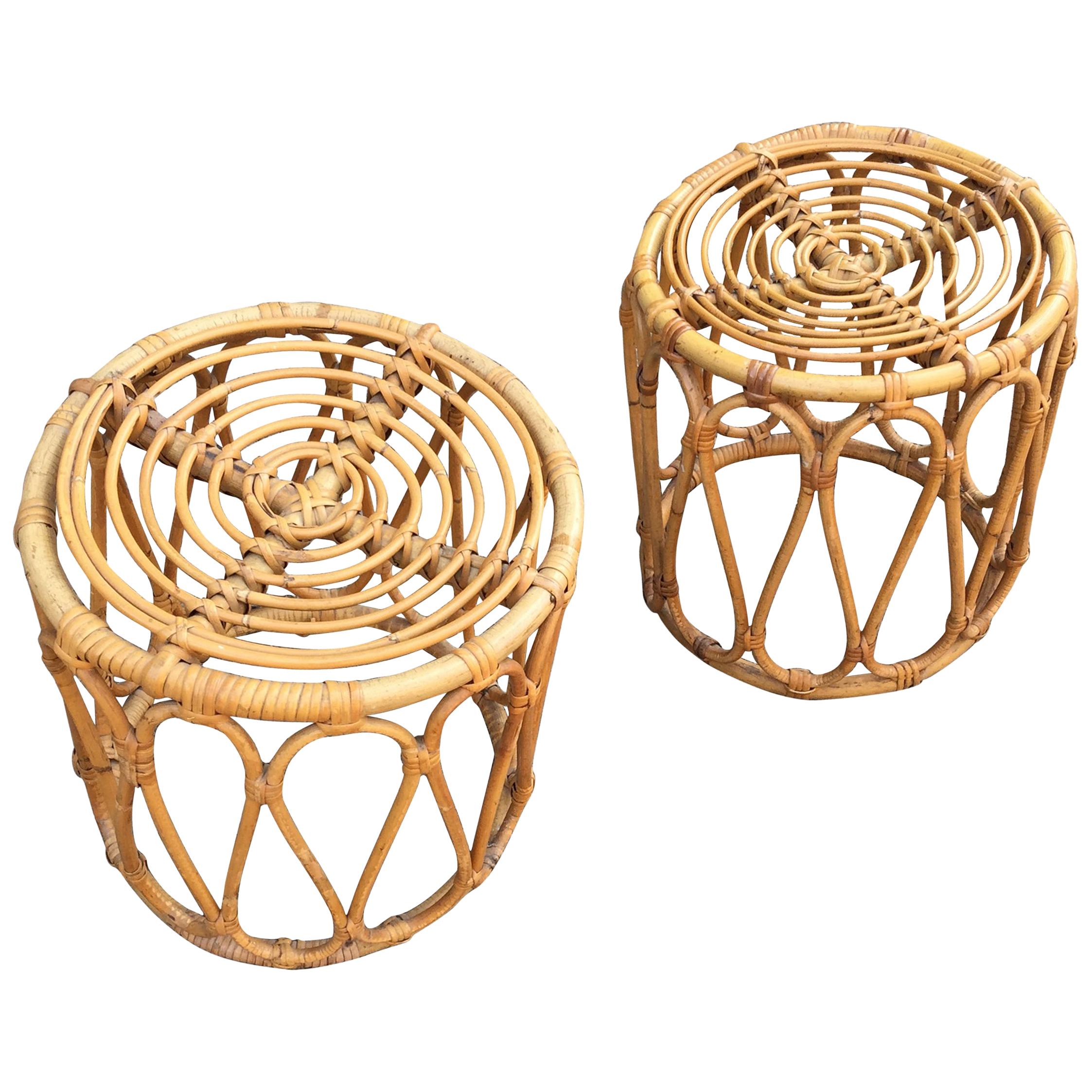 Two Stools in Bamboo, circa 1950