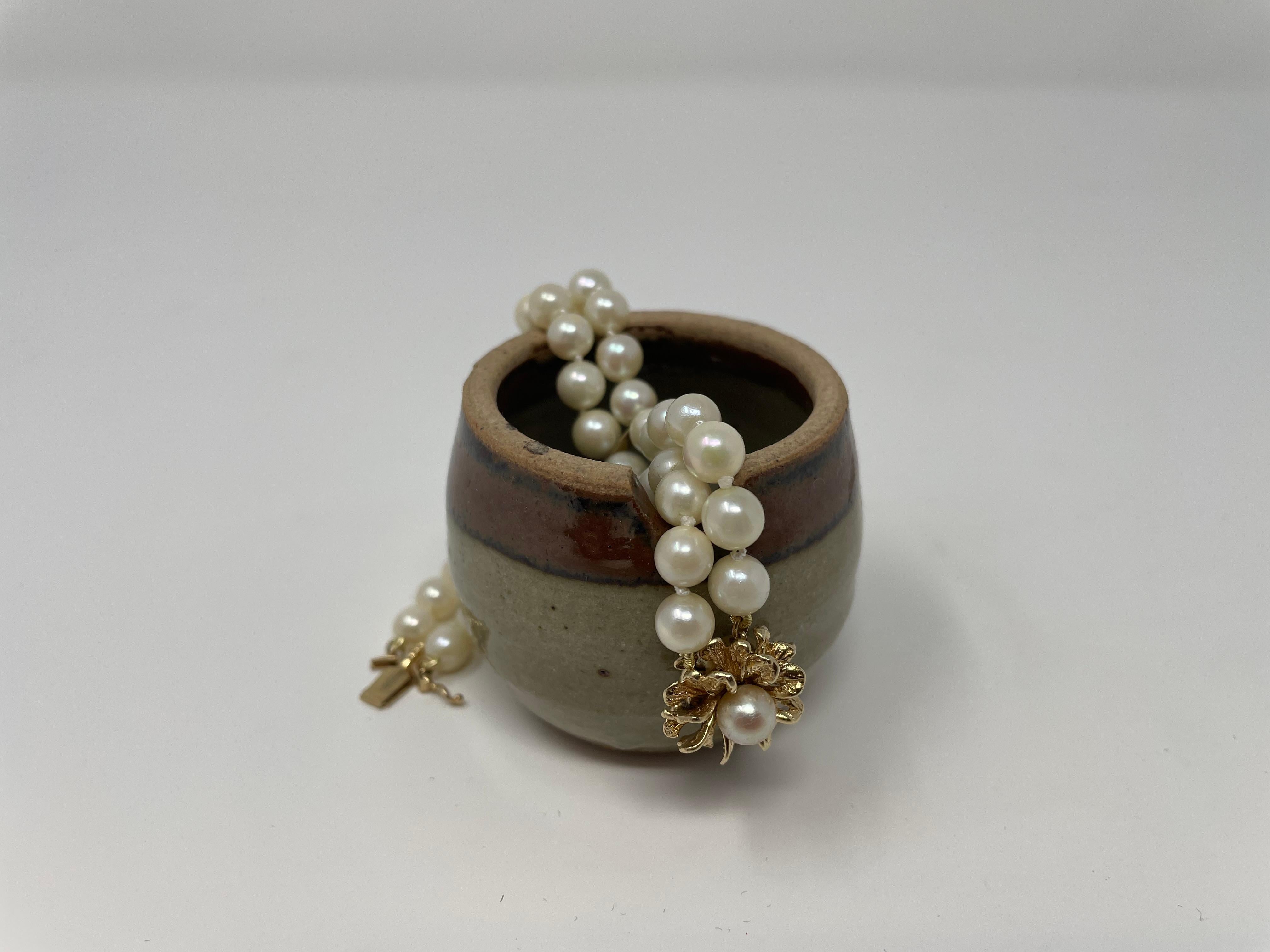 Zweistrangiges 14K Perlenarmband 1
