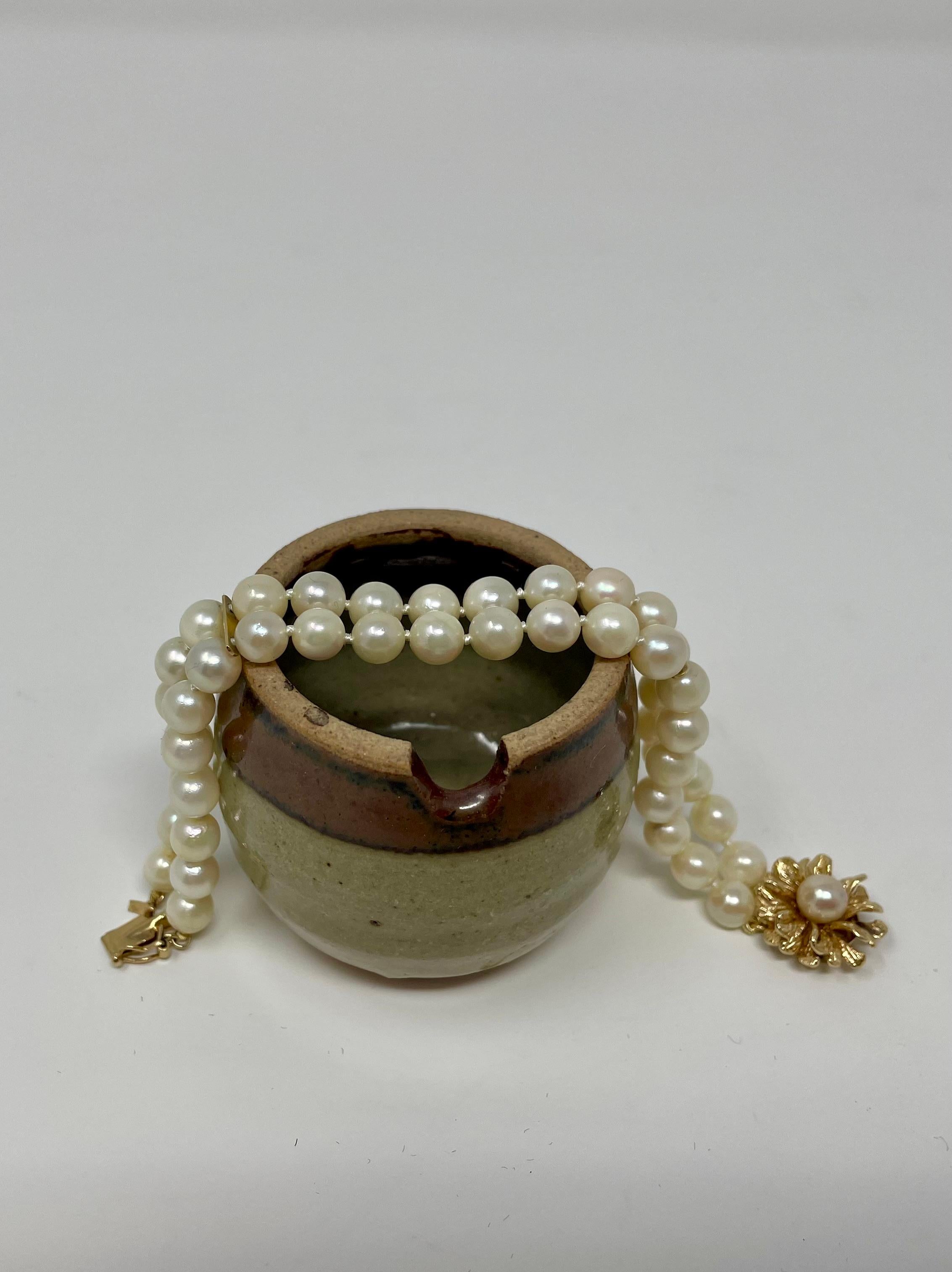 Zweistrangiges 14K Perlenarmband 2