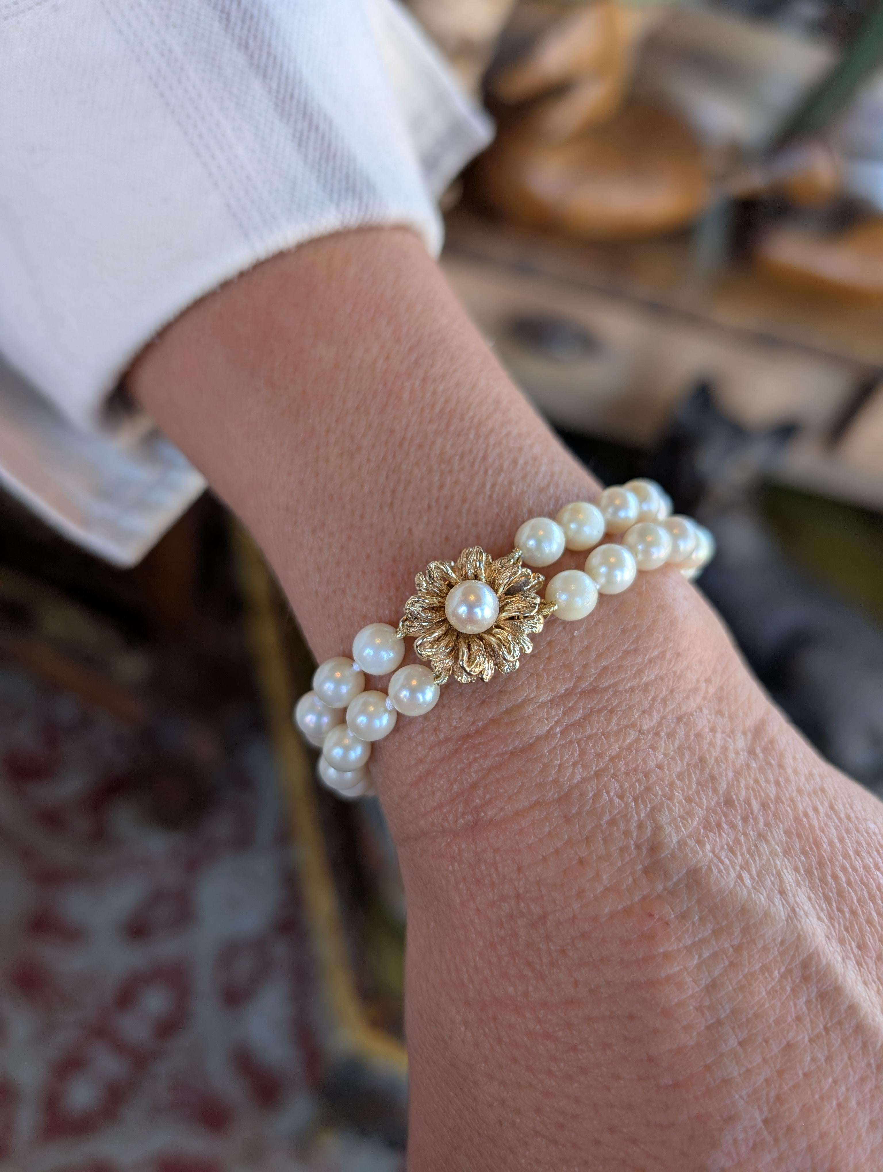 Zweistrangiges 14K Perlenarmband 3