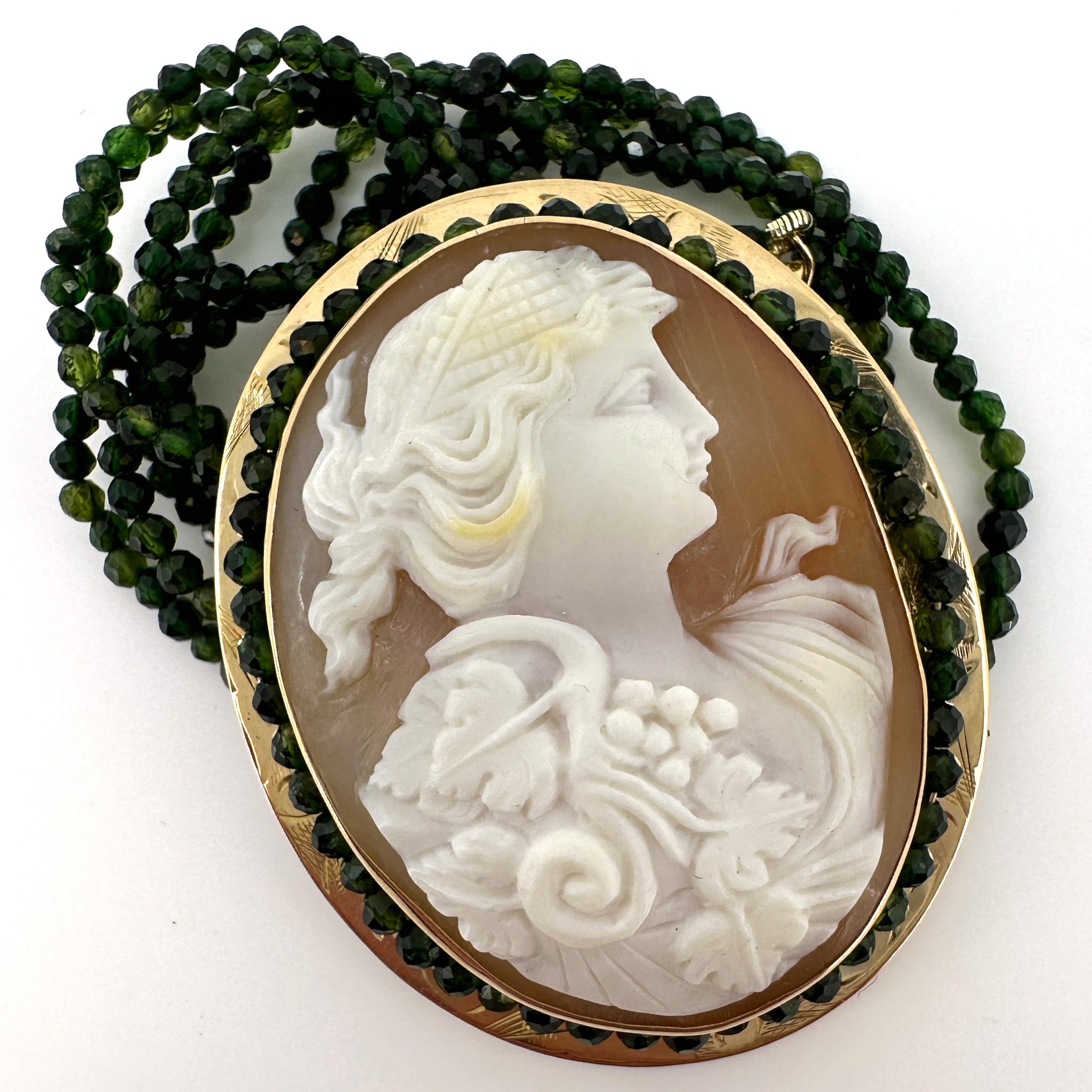 black cameo pendant