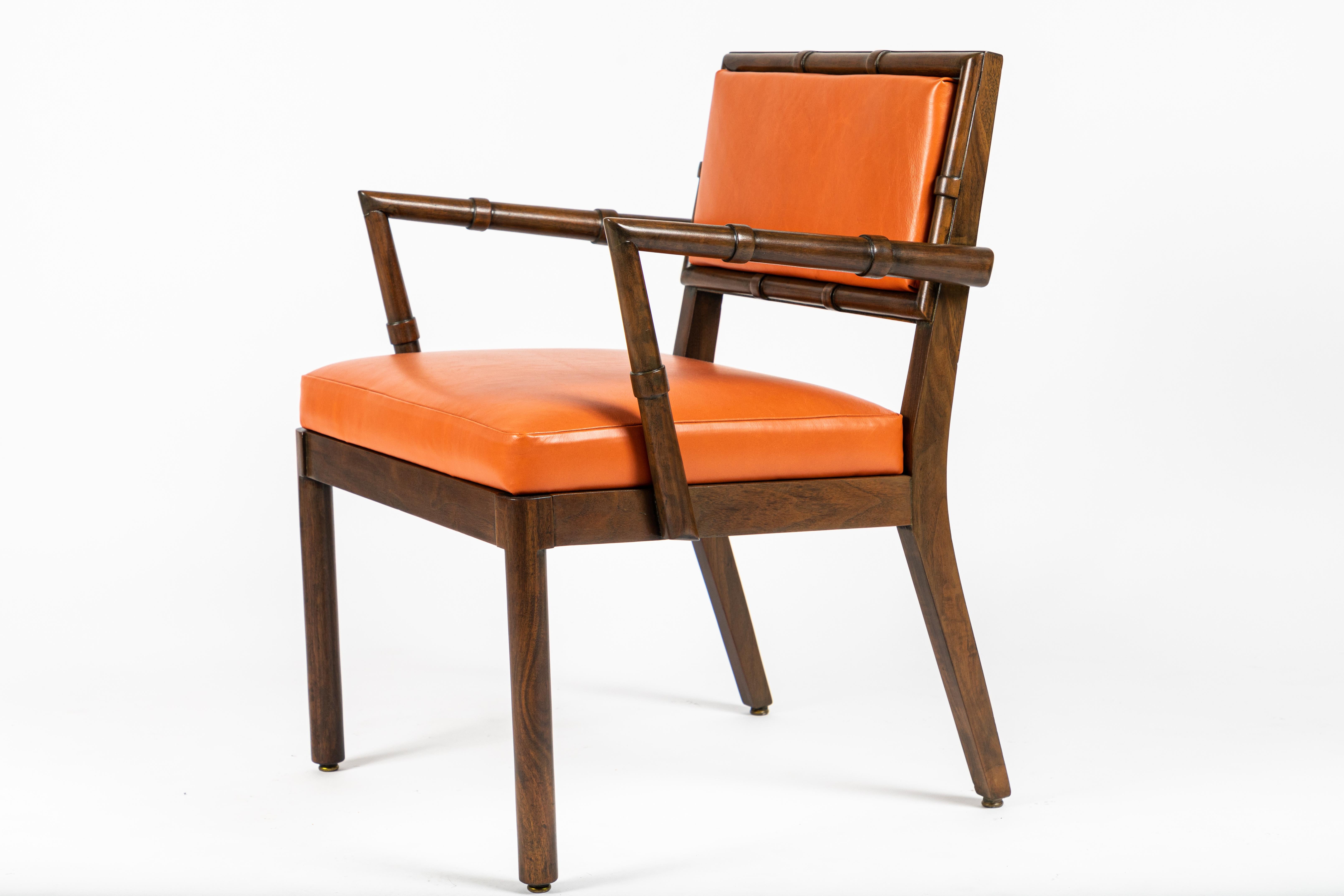 Mid-Century Modern Two Stylized Bamboo Framed Armchairs by William Haines