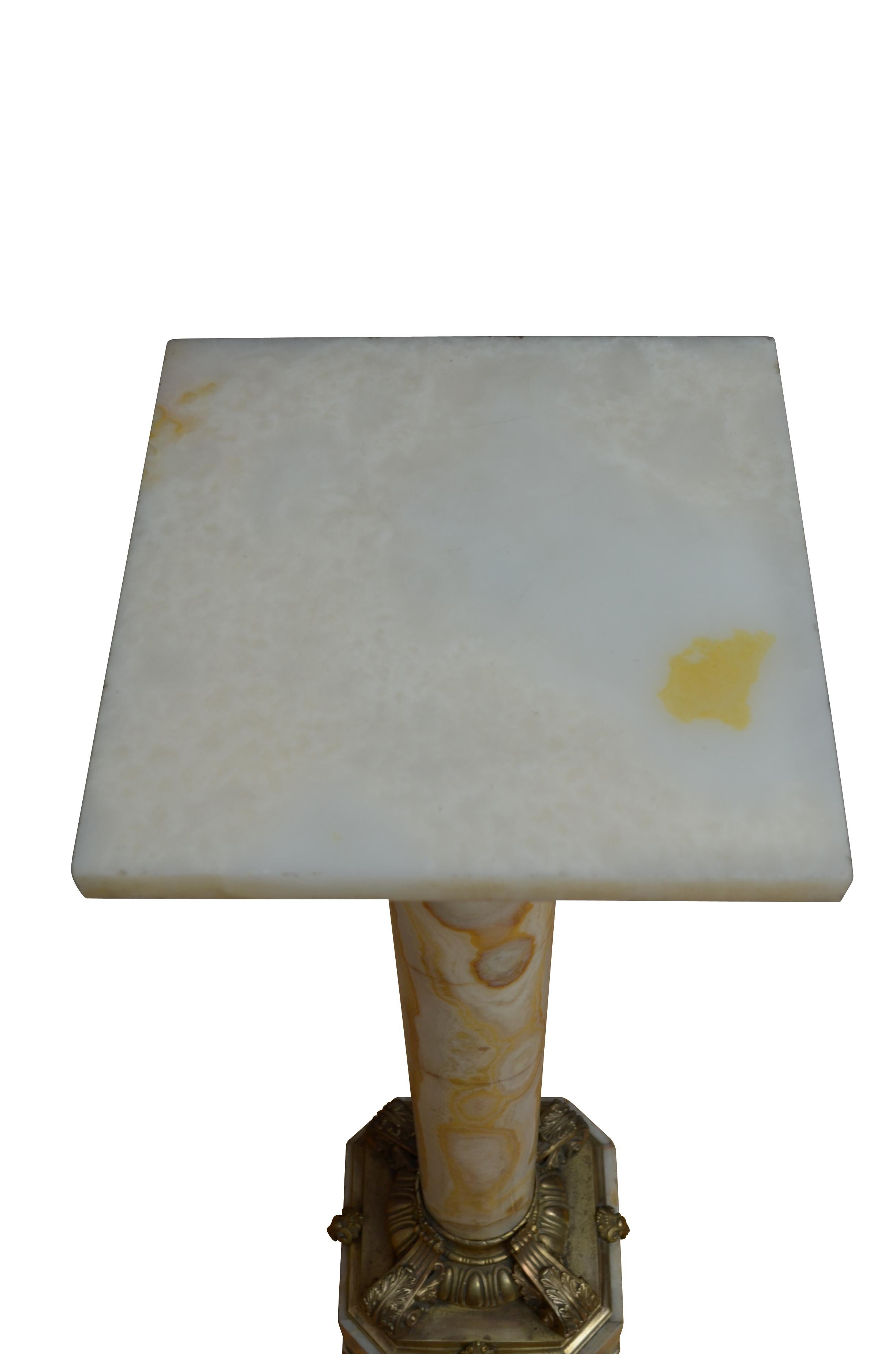19th Century Two Superb Antique Marble Columns - Onyx Pedestals For Sale