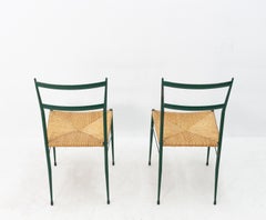 Two Superleggera  Chairs in Metal Gio Ponti