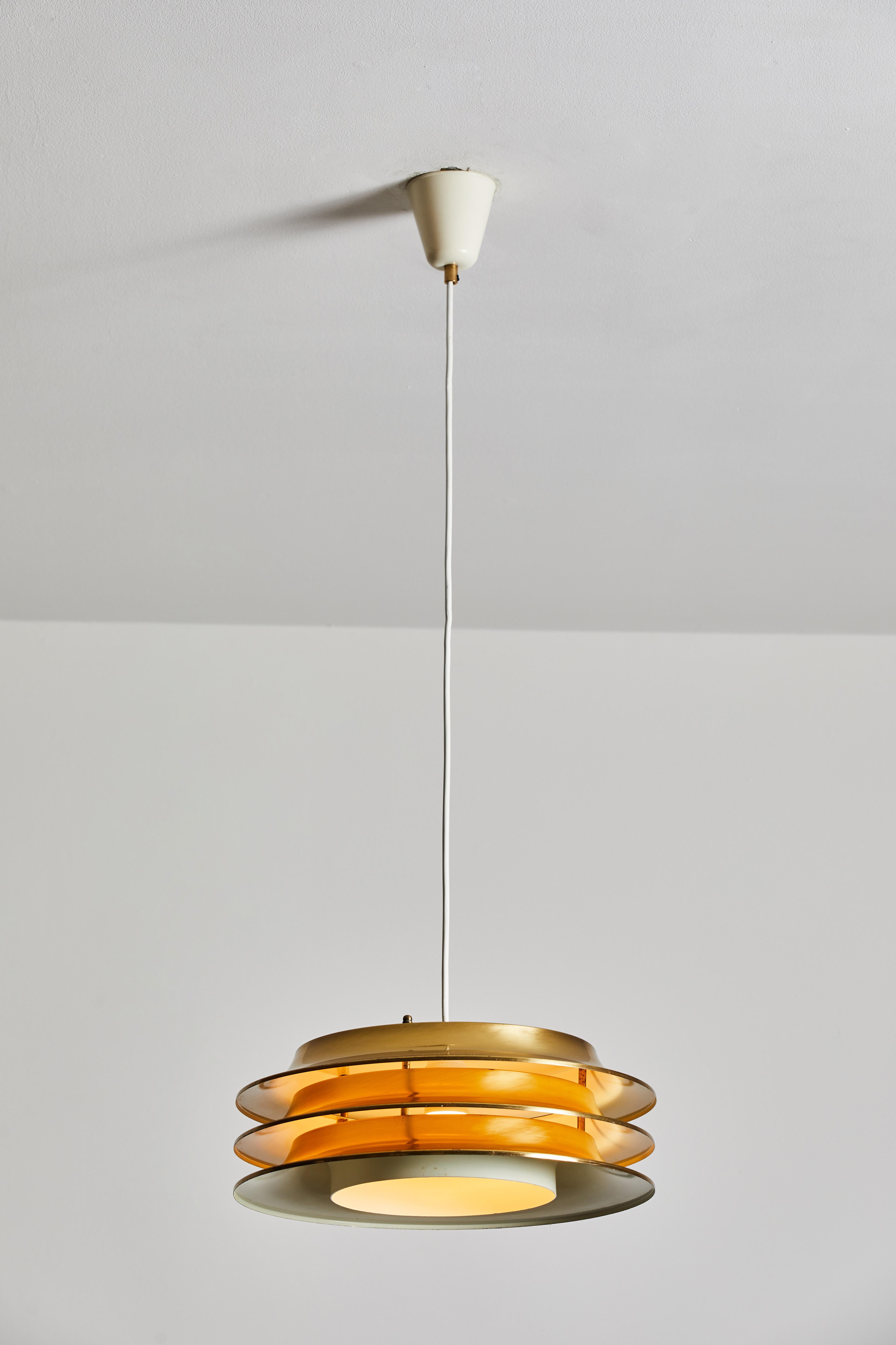 Mid-Century Modern Two Suspension Lights by Kai Ruokonen for Lynx Edition