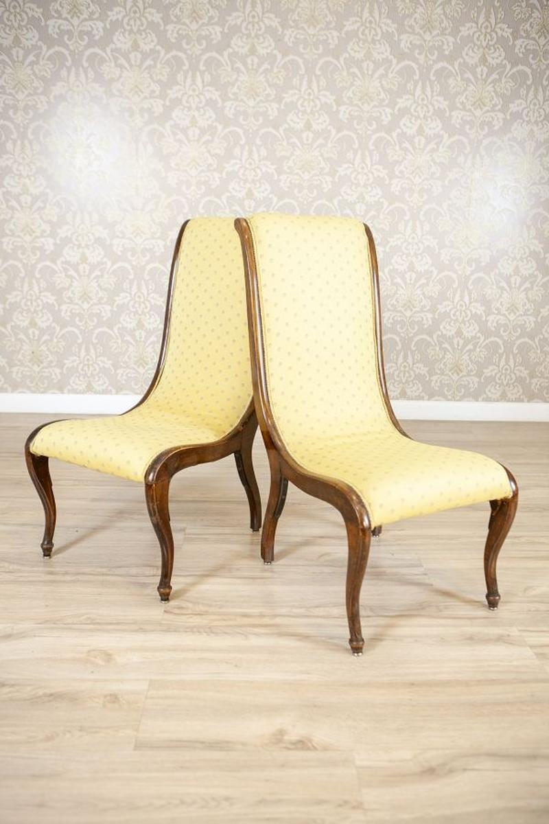 Dos Sillones Cisne con Tapicería Amarilla, Finales S. XIX Francés en venta