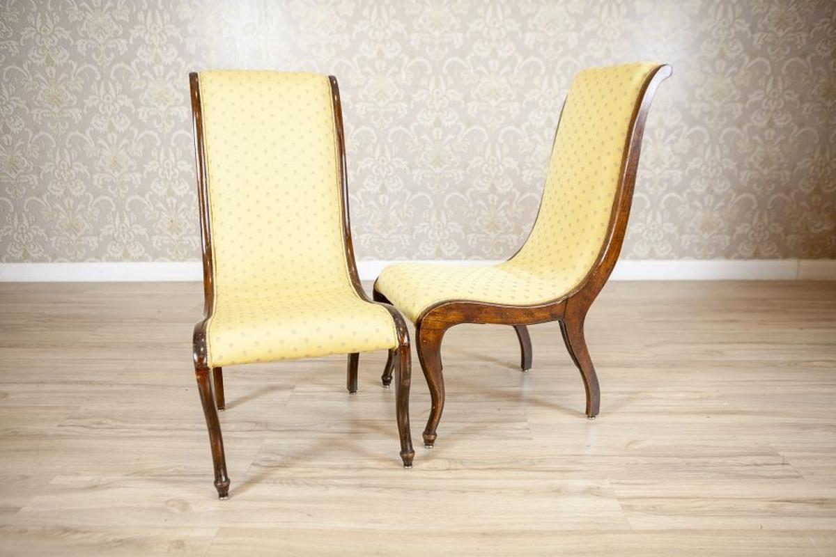 Dos Sillones Cisne con Tapicería Amarilla, Finales S. XIX siglo XIX en venta