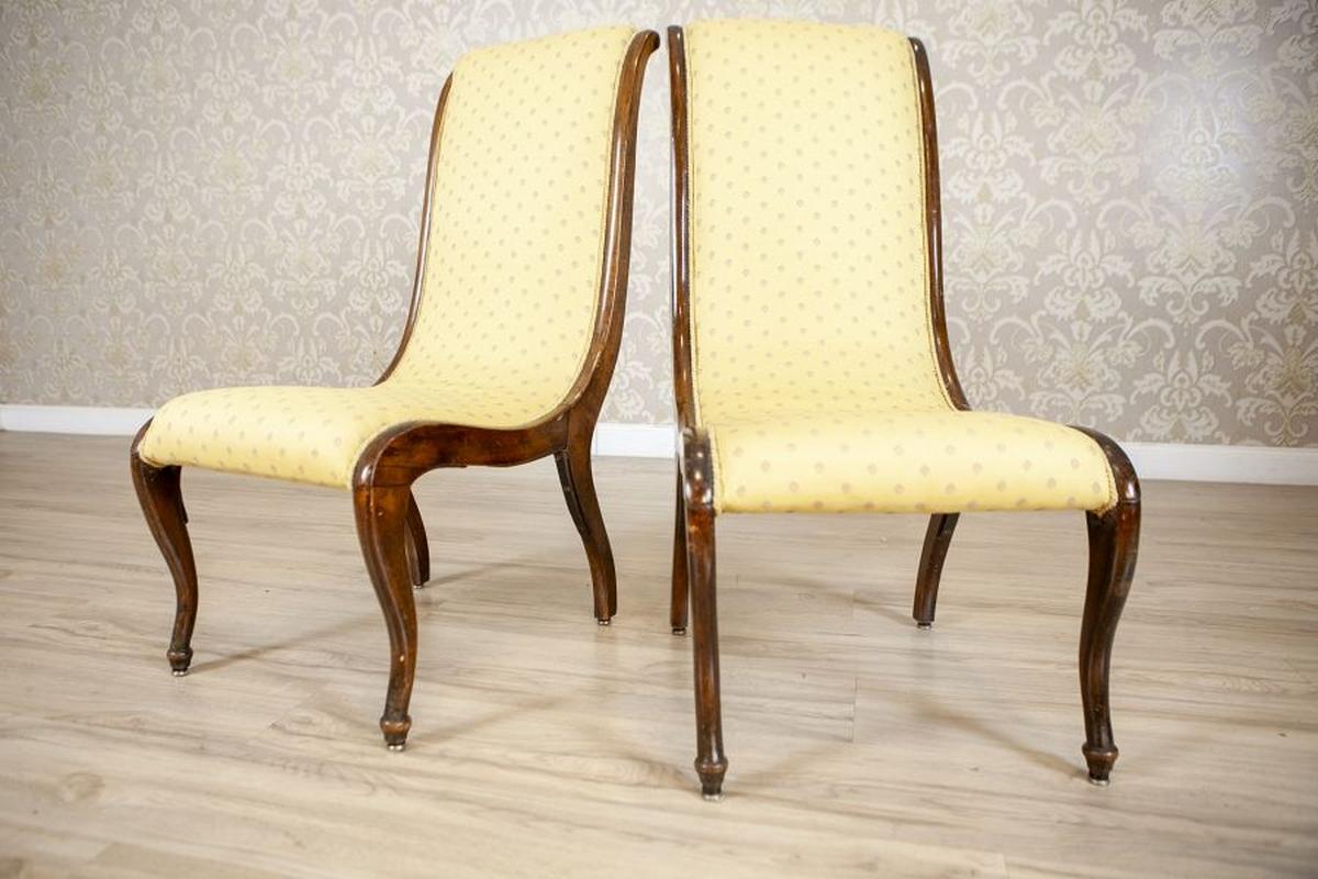 Dos Sillones Cisne con Tapicería Amarilla, Finales S. XIX en venta 3