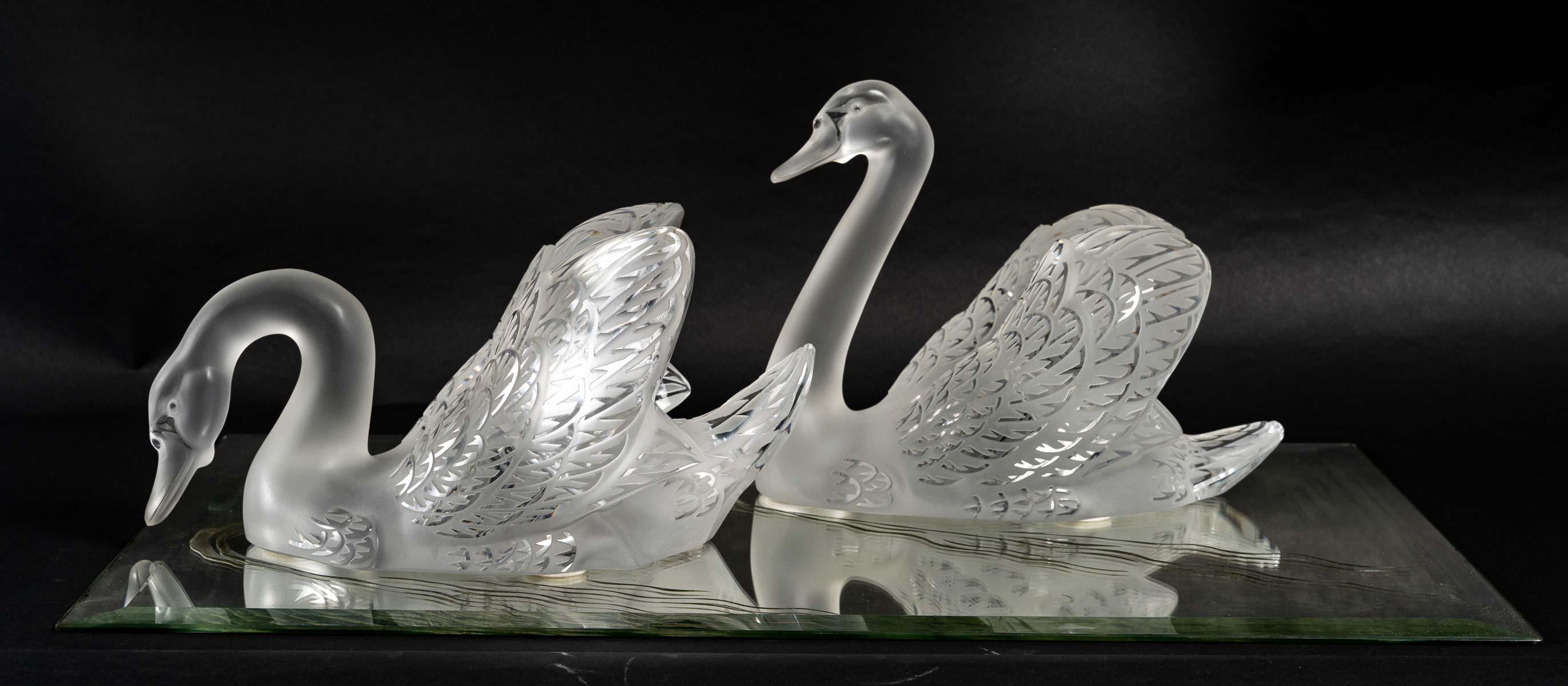 French Two Swans be Lalique France