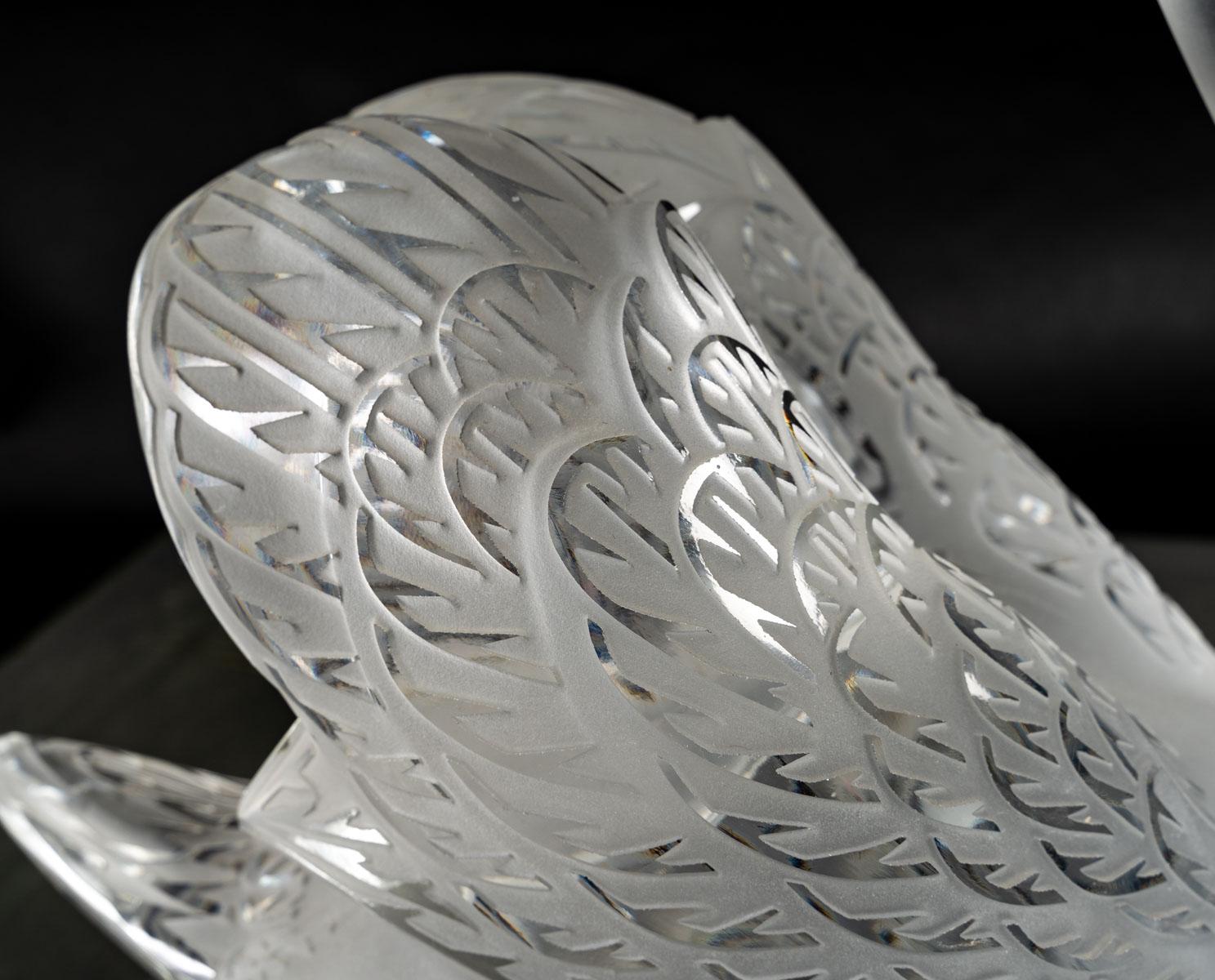 Mid-20th Century Two Swans be Lalique France