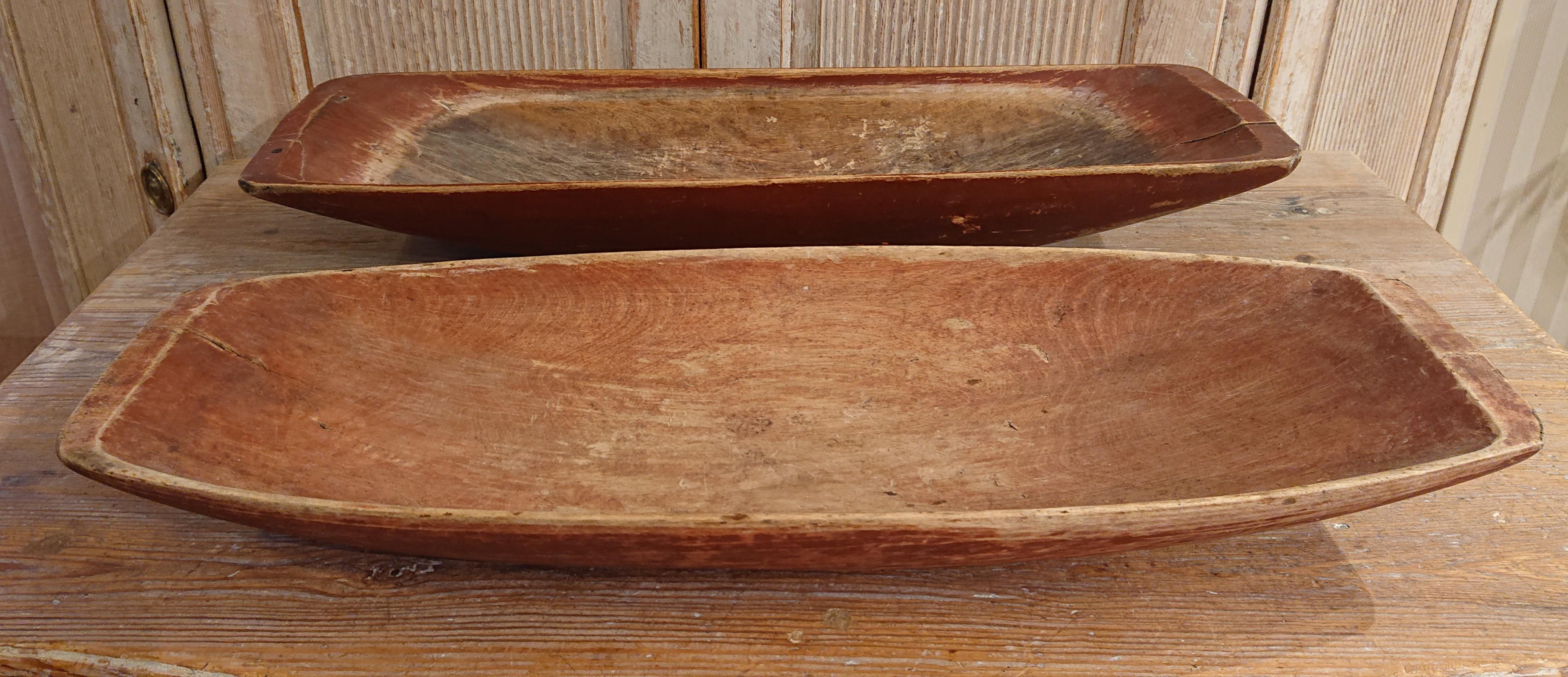 Two Swedish 19th century Folk Art Trough with untouched original paint from Lulea Norrbotten, Northern Sweden.
Painted English red wood trough.
The trough is in untouched original condition with painted sides and one has a monogram