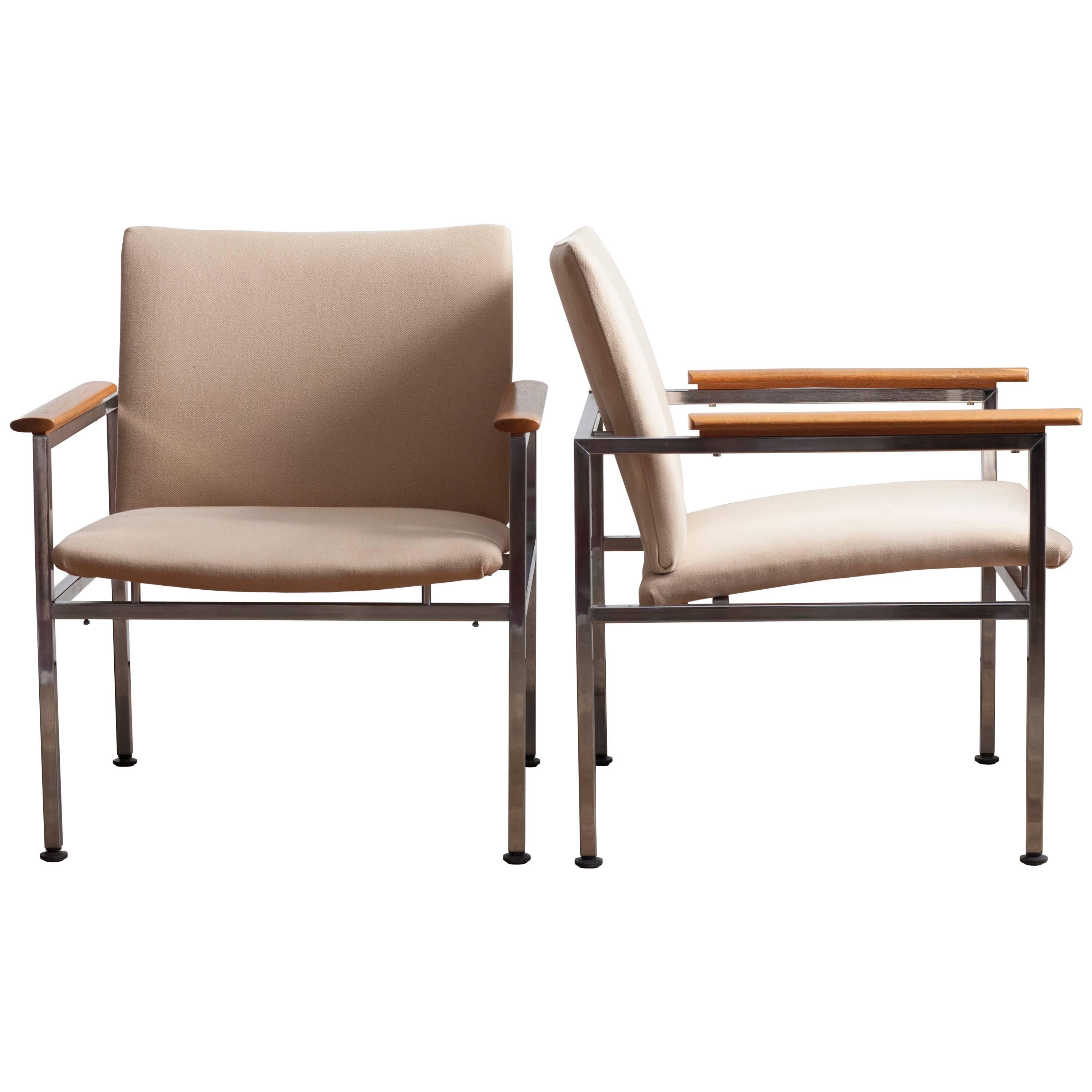 Two Swedish Armchairs Designed by Sigvard Bernadotte in the New Elitis Fabric For Sale