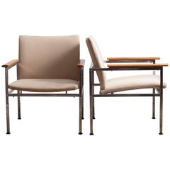 Two Swedish Armchairs Designed by Sigvard Bernadotte in the New Elitis Fabric