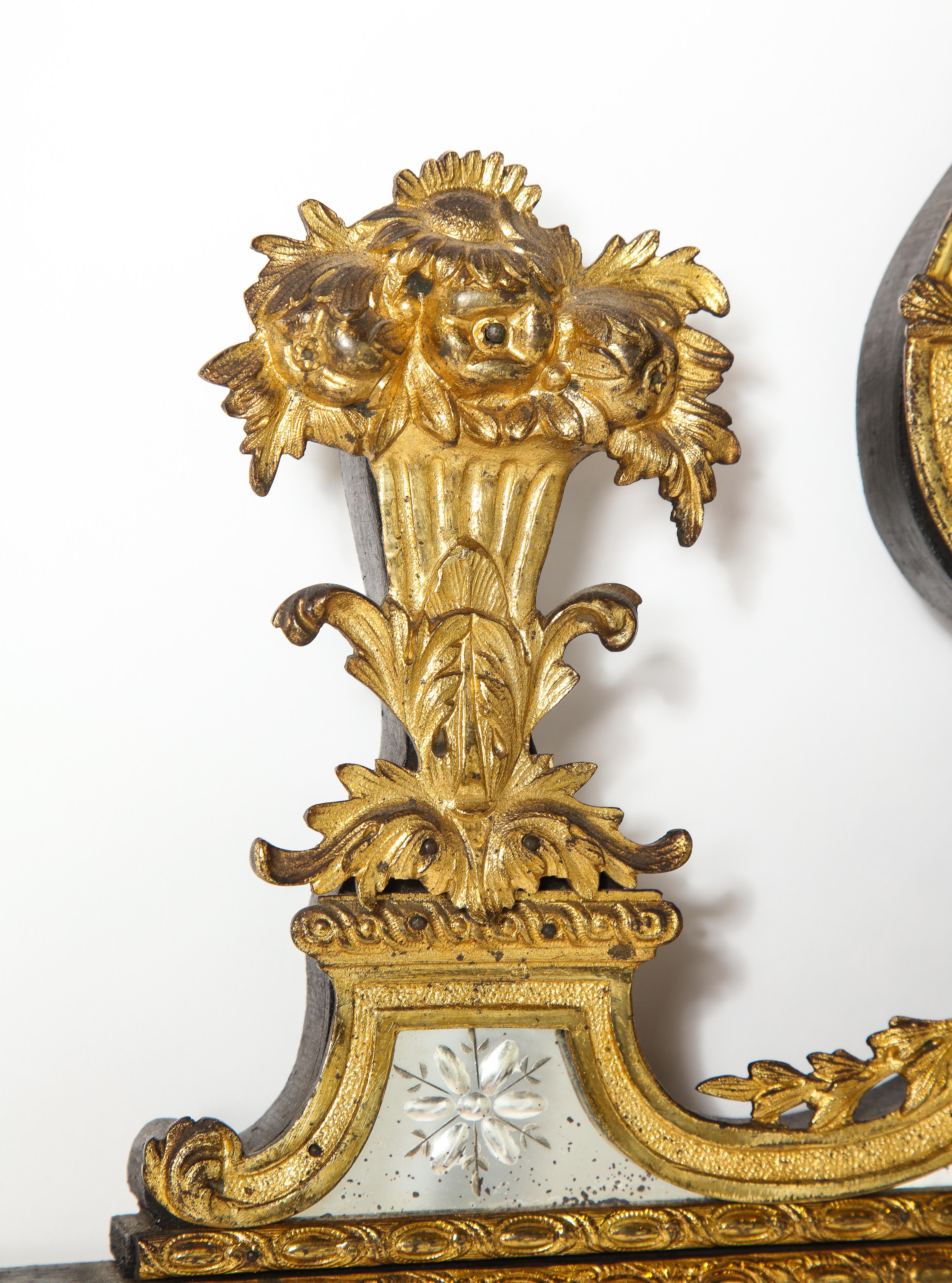 Two Swedish Ormolu-Mnt. & Hand-Etched Glass Mirrors Aft. Model by Gustav Precht For Sale 4