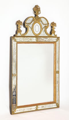 Dos Espejos Suecos de Cristal Tallado a Mano y Ormolu-Mnt. a popa. Model de Gustav Precht