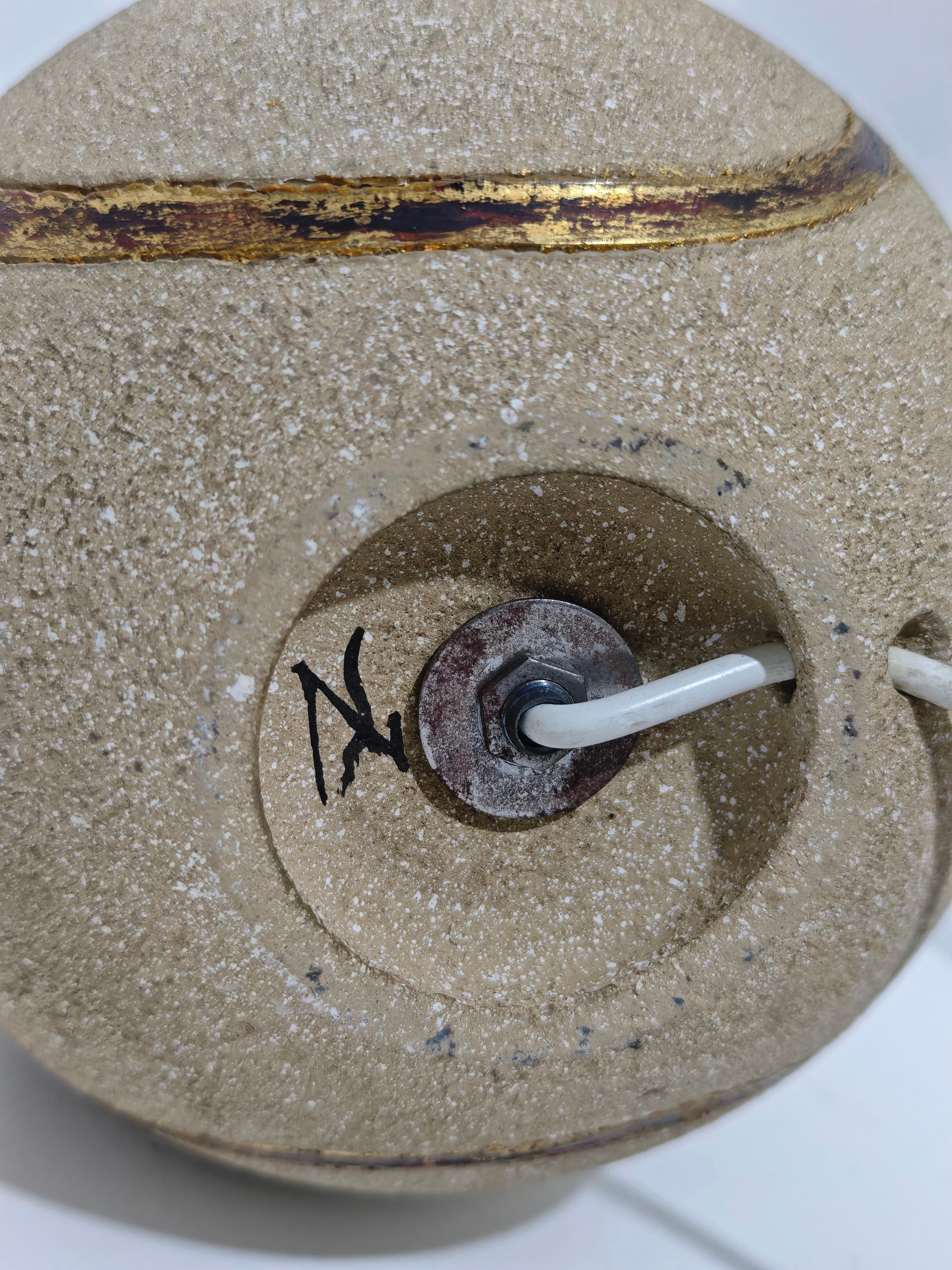 Two Table Lamps Ceramic / Stone Zaccagnini Design Italy 70s Mid-Century Modern (Keramik) im Angebot