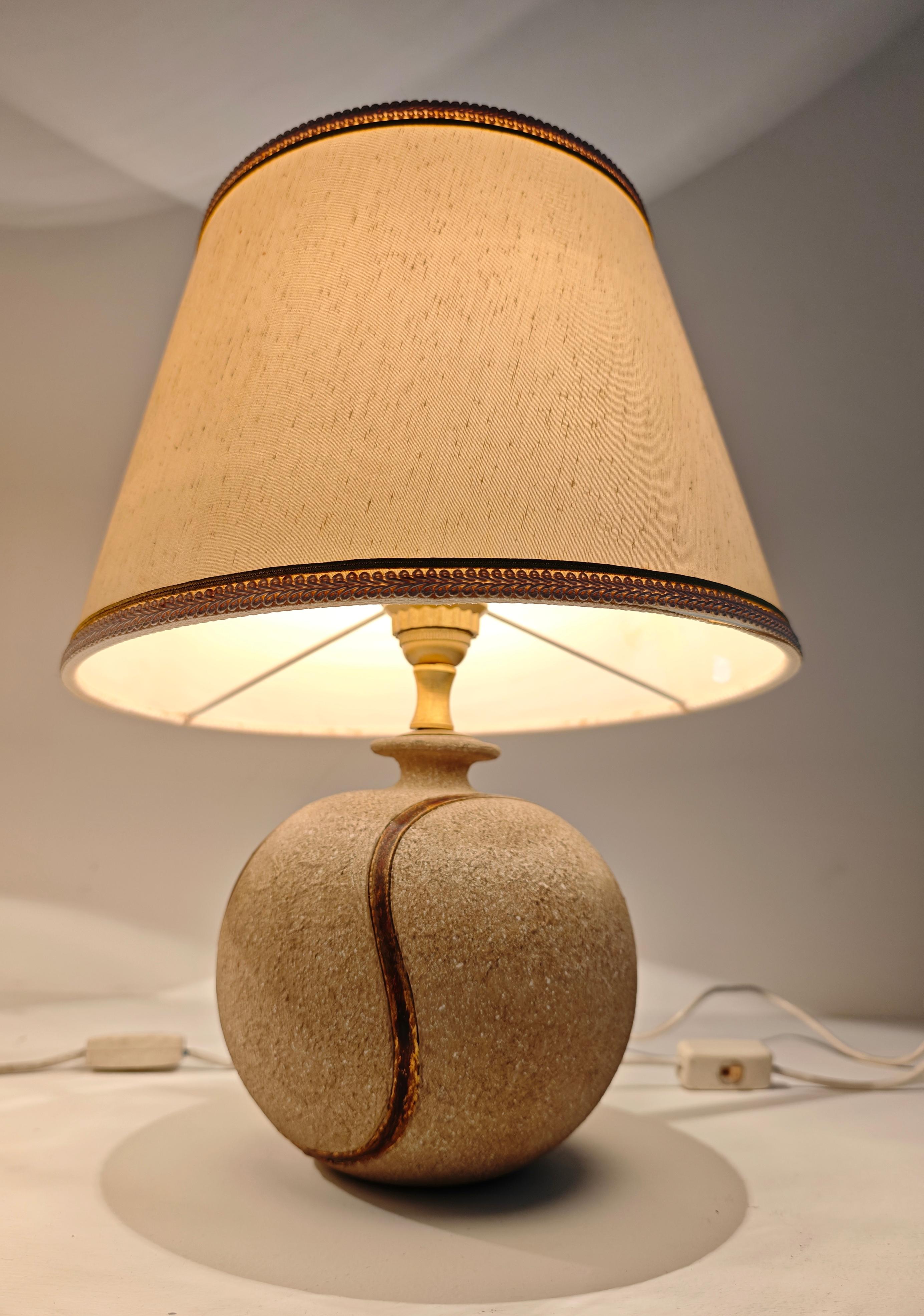 Two Table Lamps Ceramic / Stone Zaccagnini Design Italy 70s Mid-Century Modern im Angebot 1