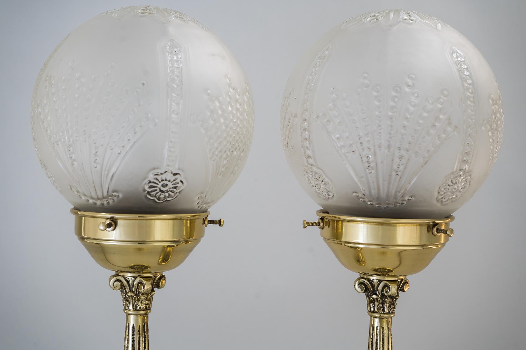 Austrian Two Table Lamps, Vienna, circa 1920s