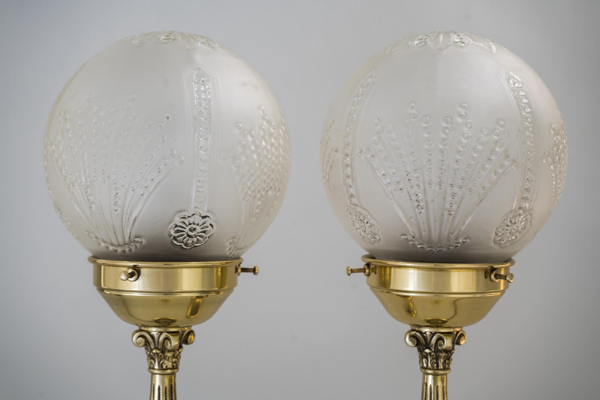 Lacquered Two Table Lamps, Vienna, circa 1920s