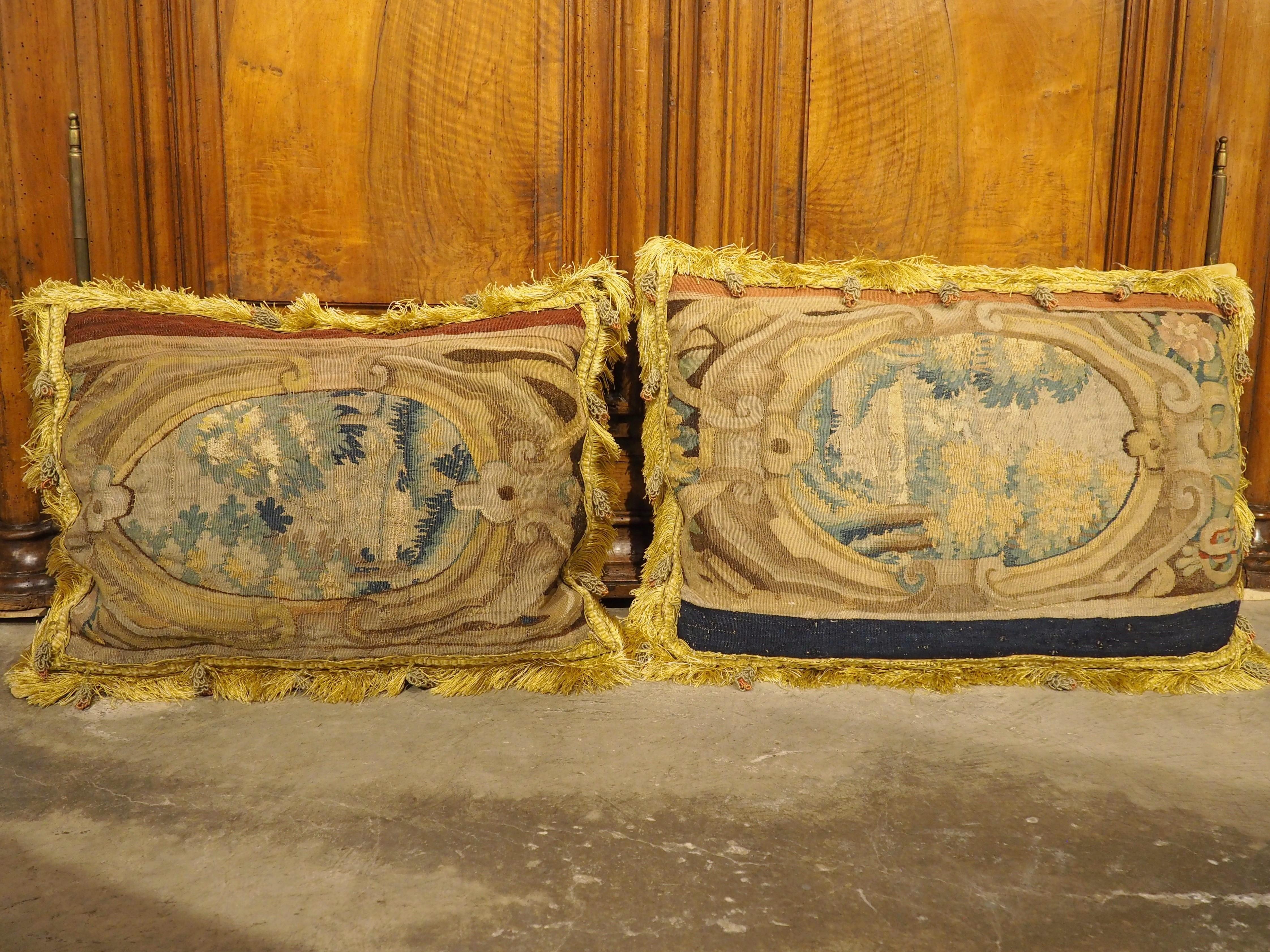Two Tapestry Pillows from 17th Century Audenarde Fragments 11