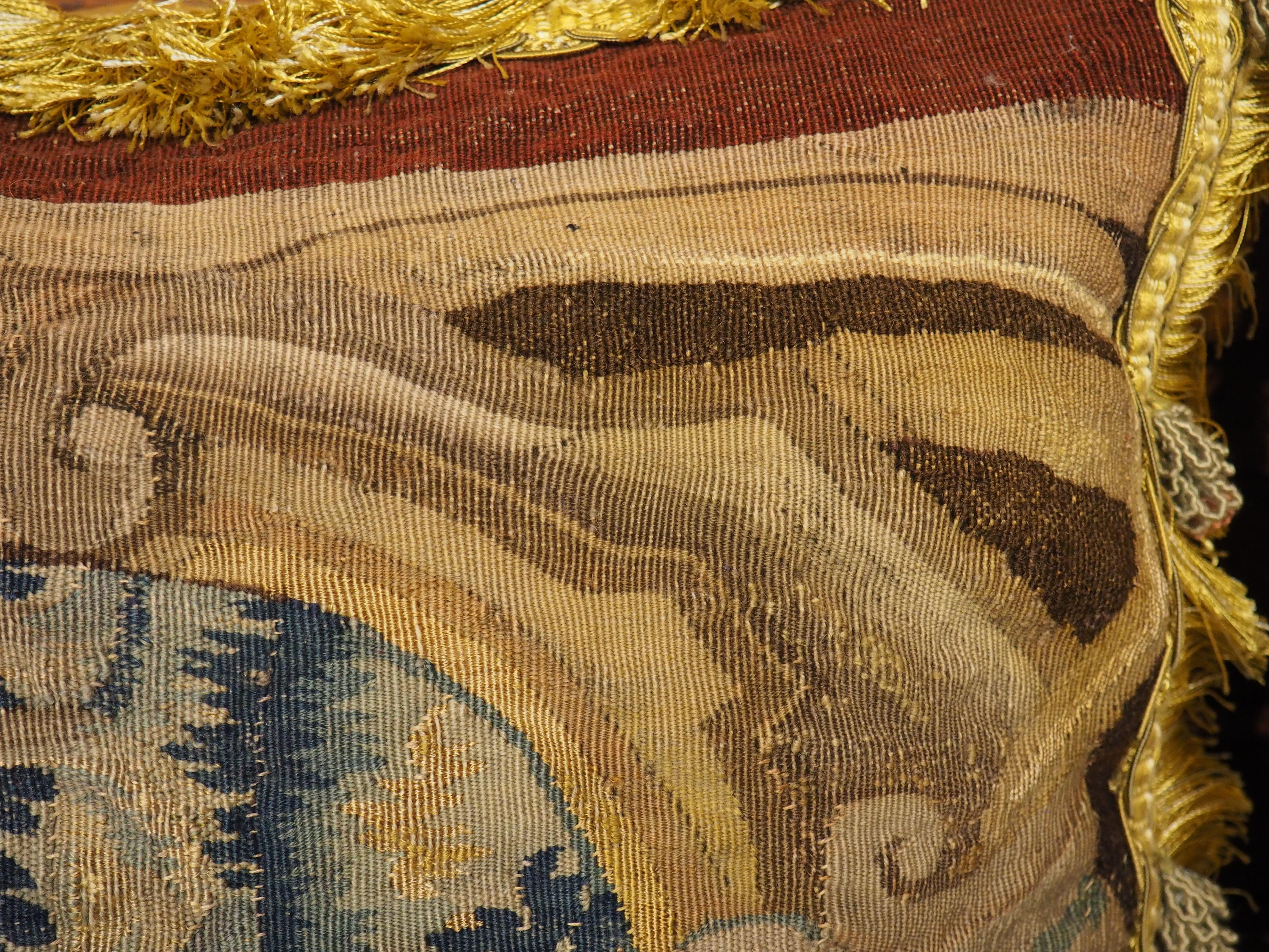 Textile Two Tapestry Pillows from 17th Century Audenarde Fragments