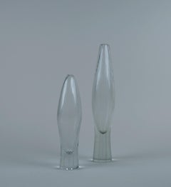 Two Tapio Wirkkala Line-engraved Glass Art Pieces Model 3561, Iittala, 1950s