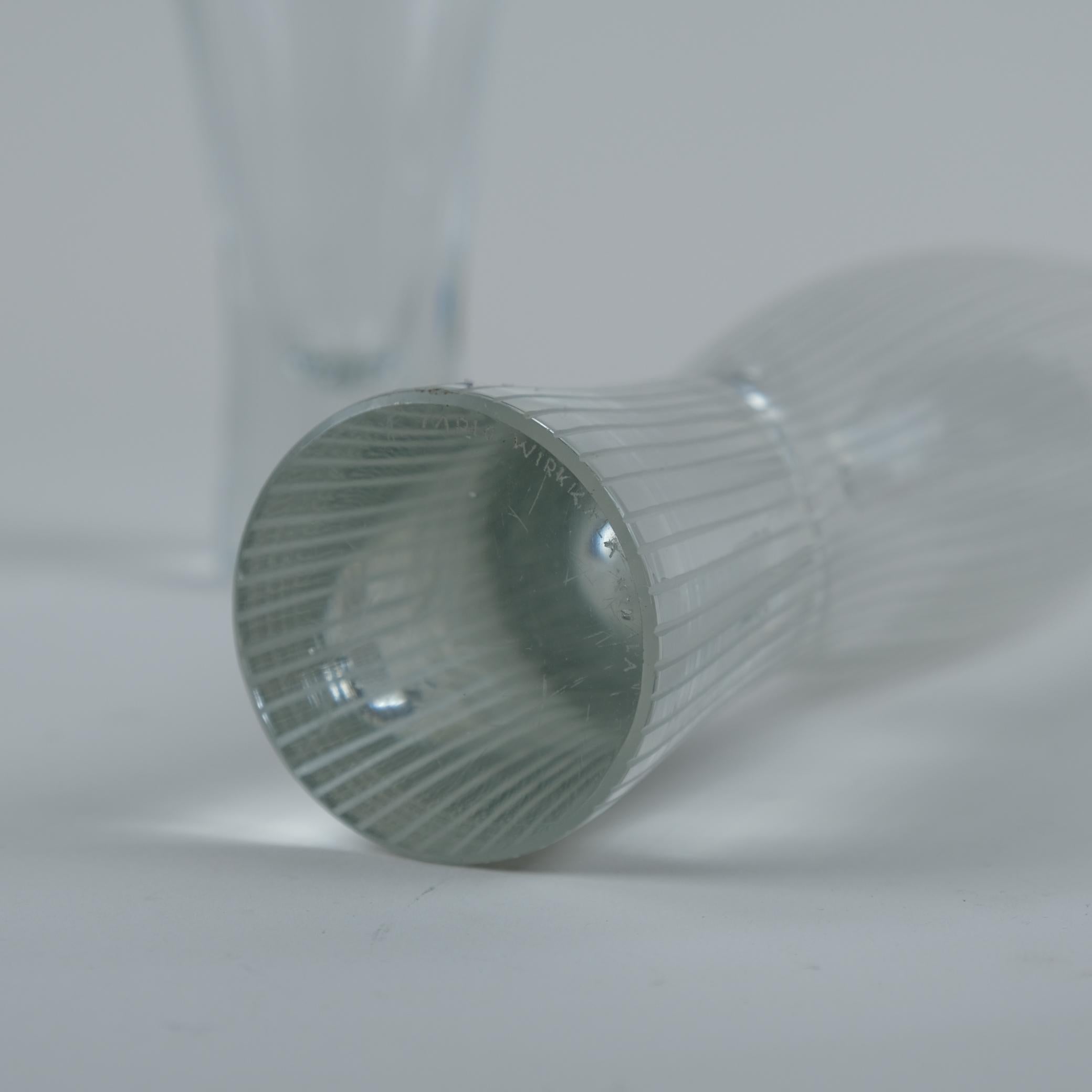Blown Glass Two Tapio Wirkkala Line-engraved Glass Art Pieces Model 3561, Iittala, 1950s For Sale